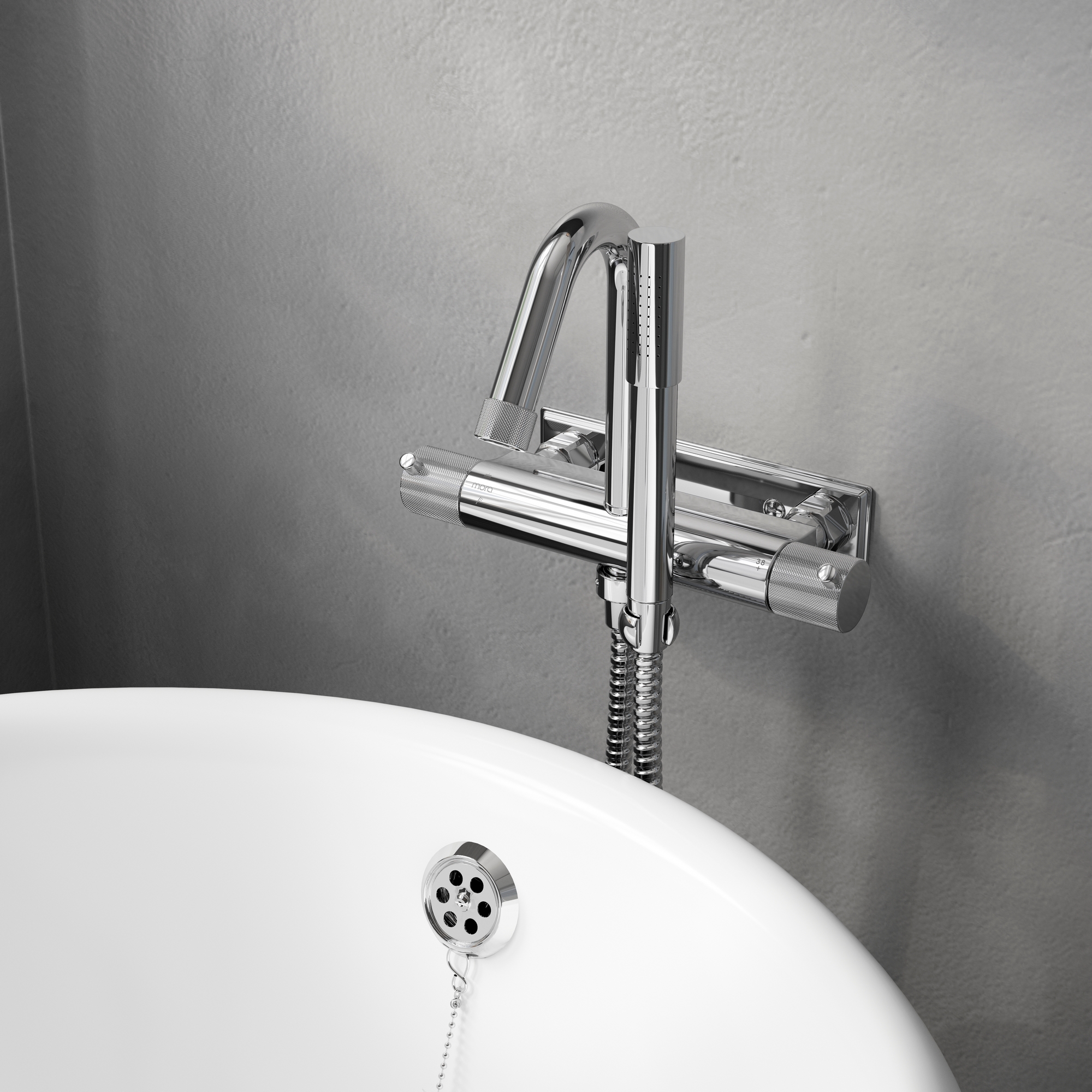 Badkarsblandare Mora Izzy Rock med Handdusch