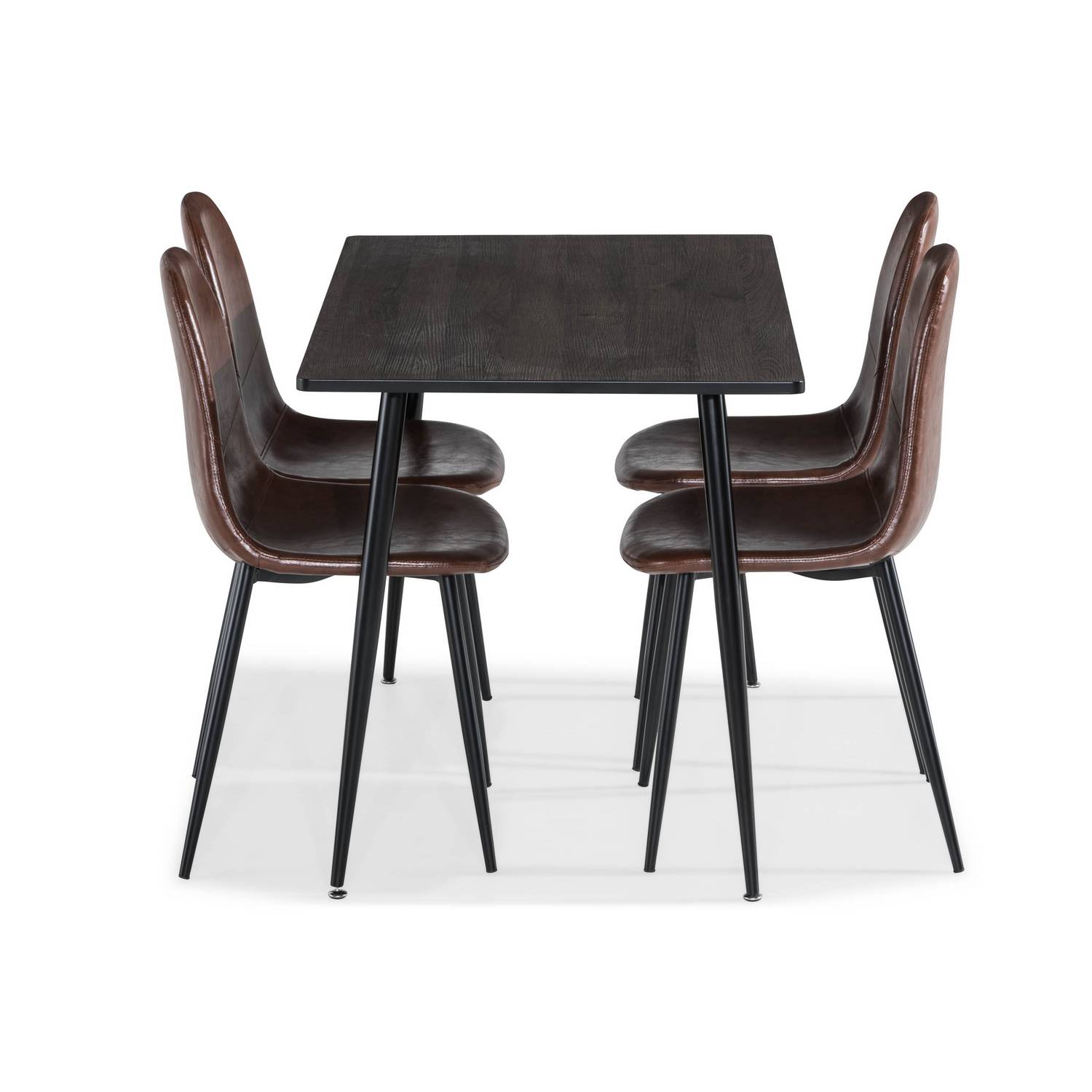 Matgrupp Basic Home Budvic Rektangulärt Matbord 120 cm med 4 Matstol