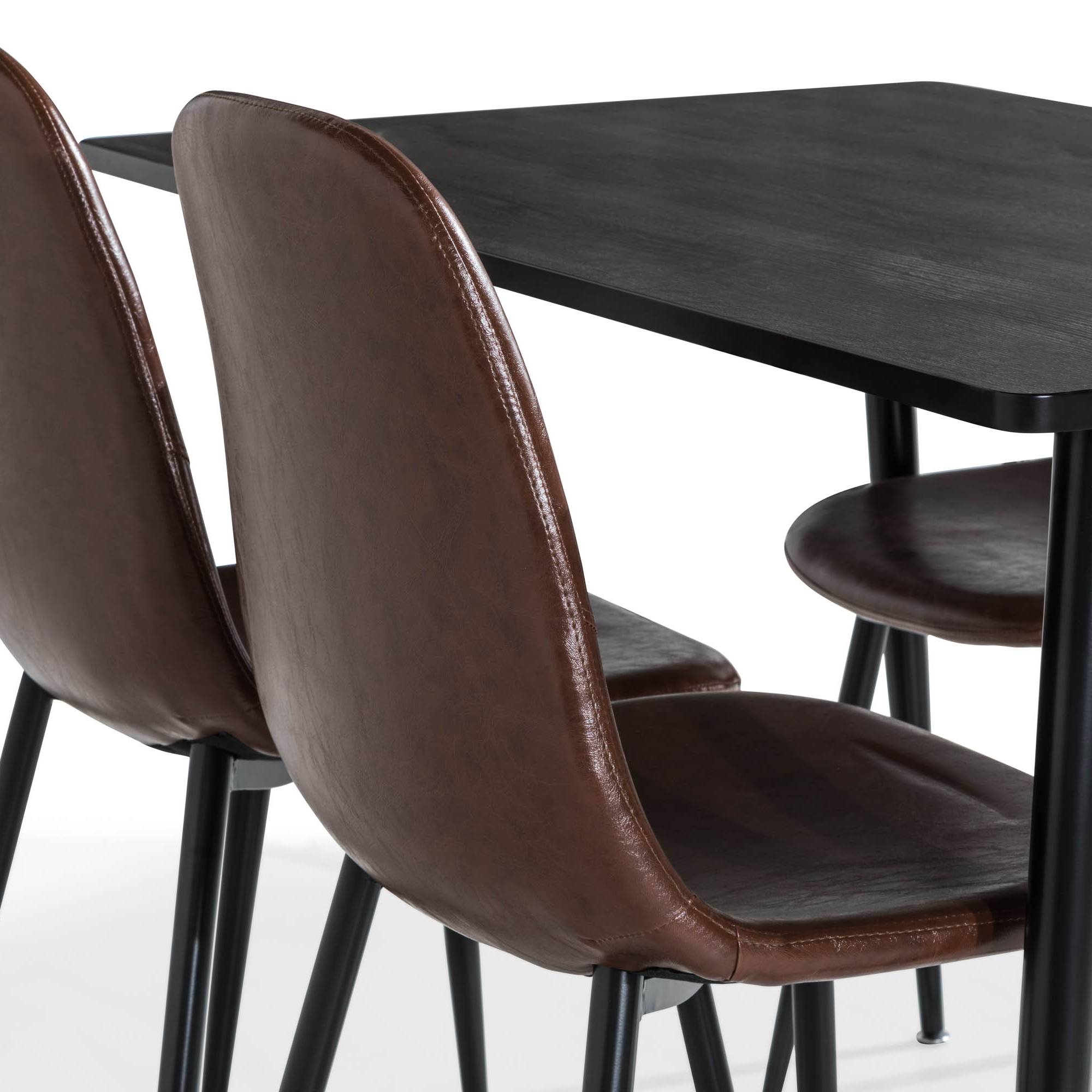 Matgrupp Basic Home Budvic Rektangulärt Matbord 120 cm med 4 Matstol