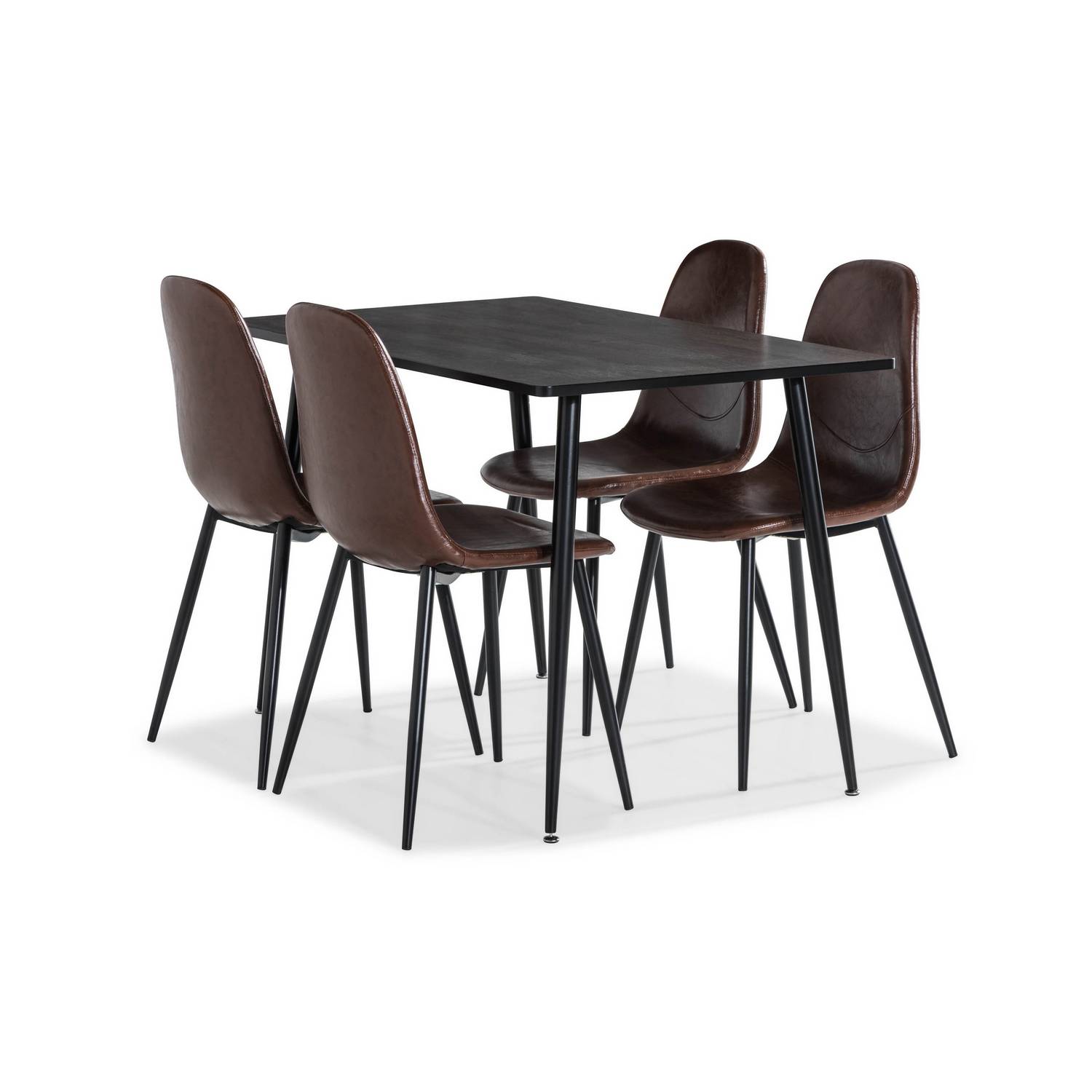 Matgrupp Basic Home Budvic Rektangulärt Matbord 120 cm med 4 Matstol