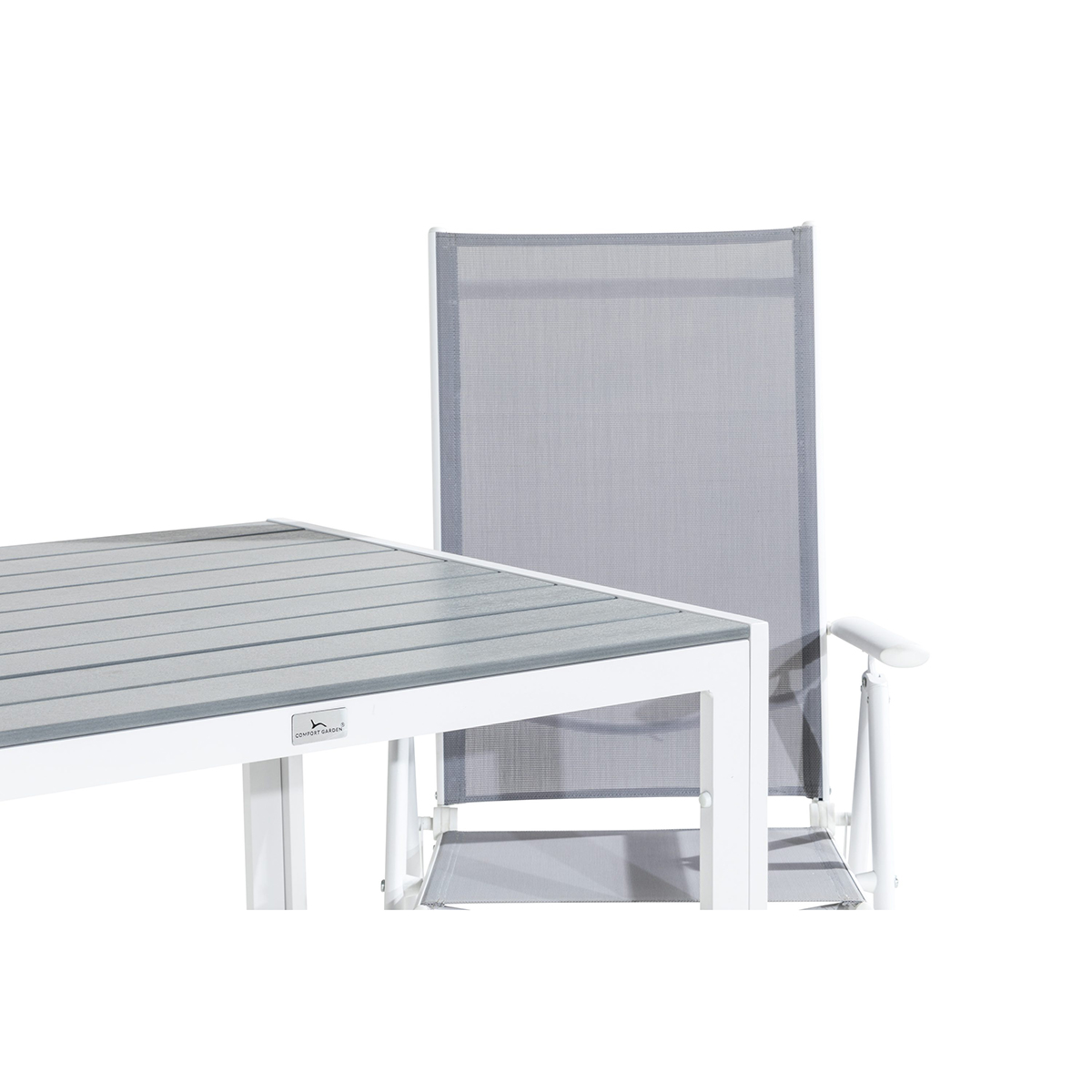 Trädgårdsgrupp Comfort Garden Tunis Matgrupp Utomhus 90x90 + 2 Maggie Positionsstol