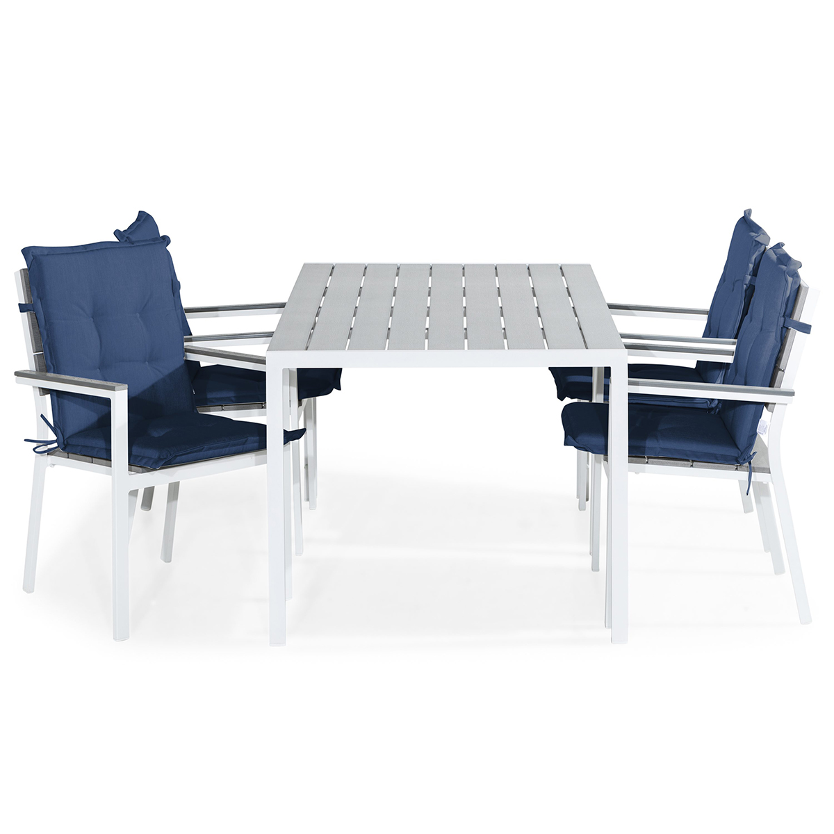 Trädgårdsgrupp Comfort Garden Tunis Matgrupp Utomhus 150x90 + 4 Stapelstolar m Dyna