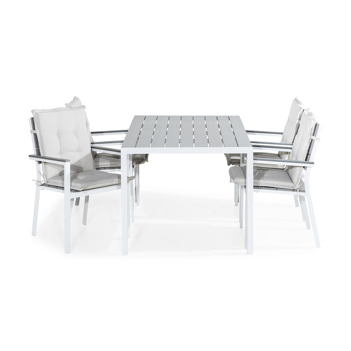 Trädgårdsgrupp Comfort Garden Tunis Matgrupp Utomhus 150x90 + 4 Tunis Stapelstol m Dyna