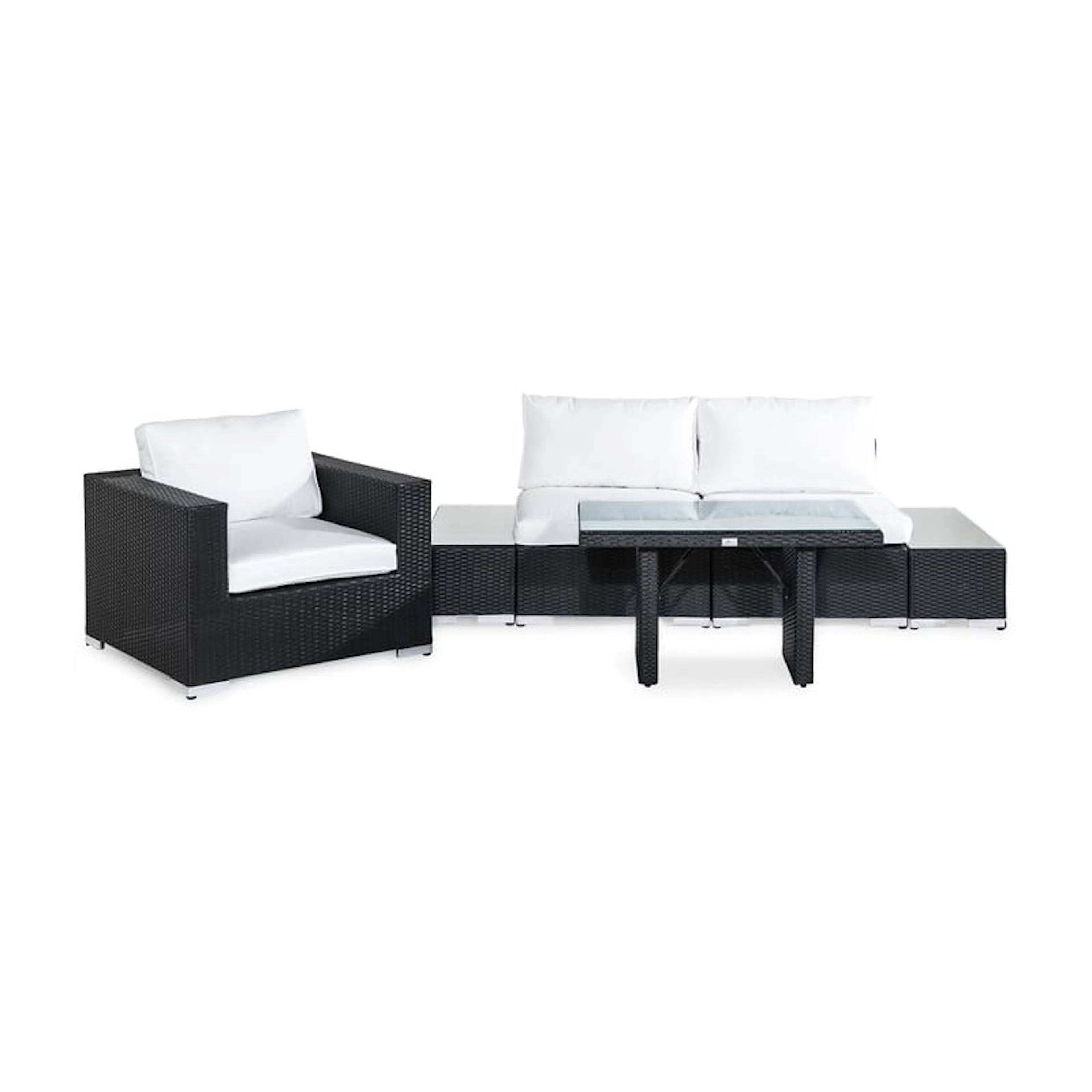 Loungegrupp Comfort Garden Bahamas 3-sits med Avslut med Utefåtölj och Utebord Utomhus