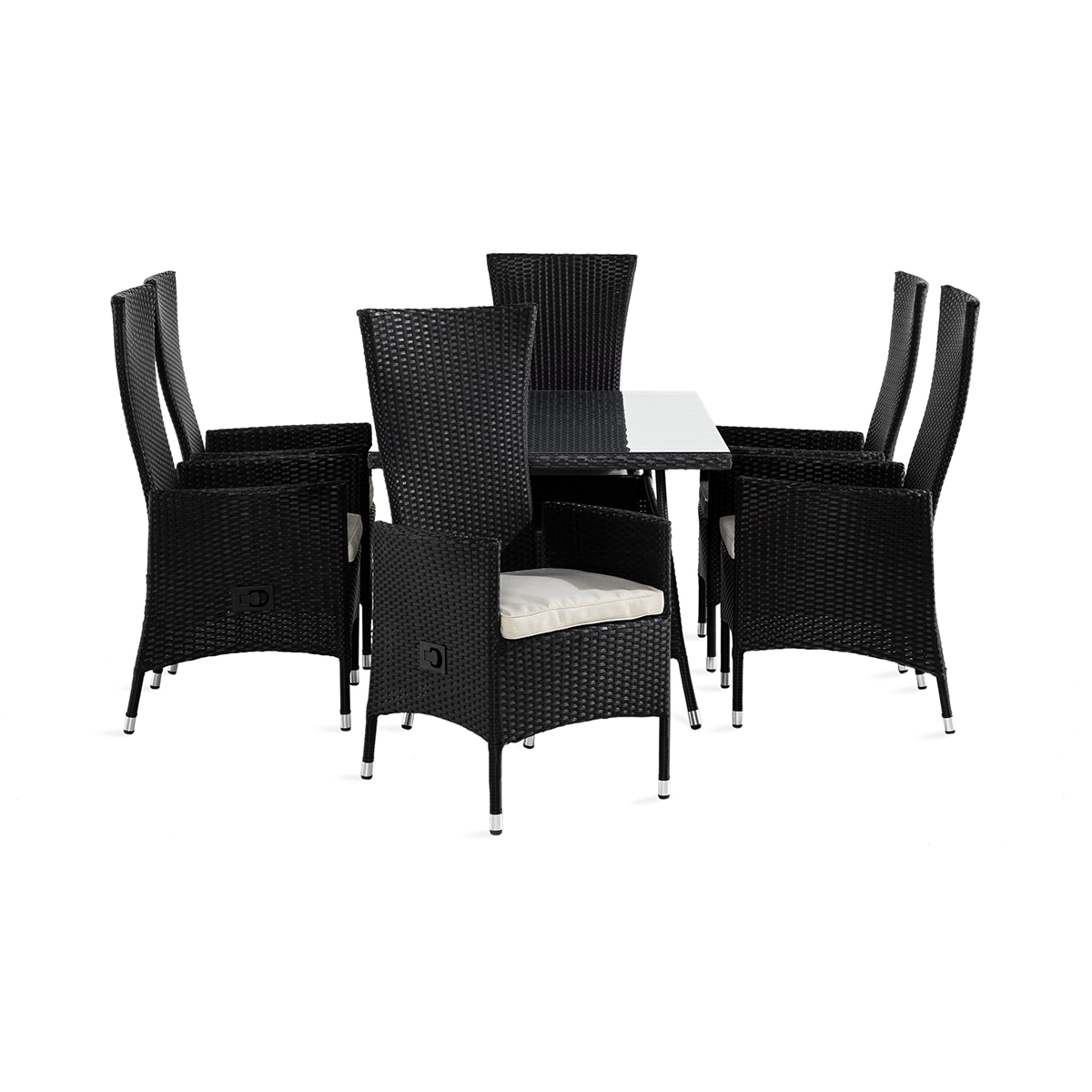 Trädgårdsgrupp Comfort Garden Thor Matgrupp Utomhus 140x90 + 6 Jenny Fåtölj Ställbar m Dyna