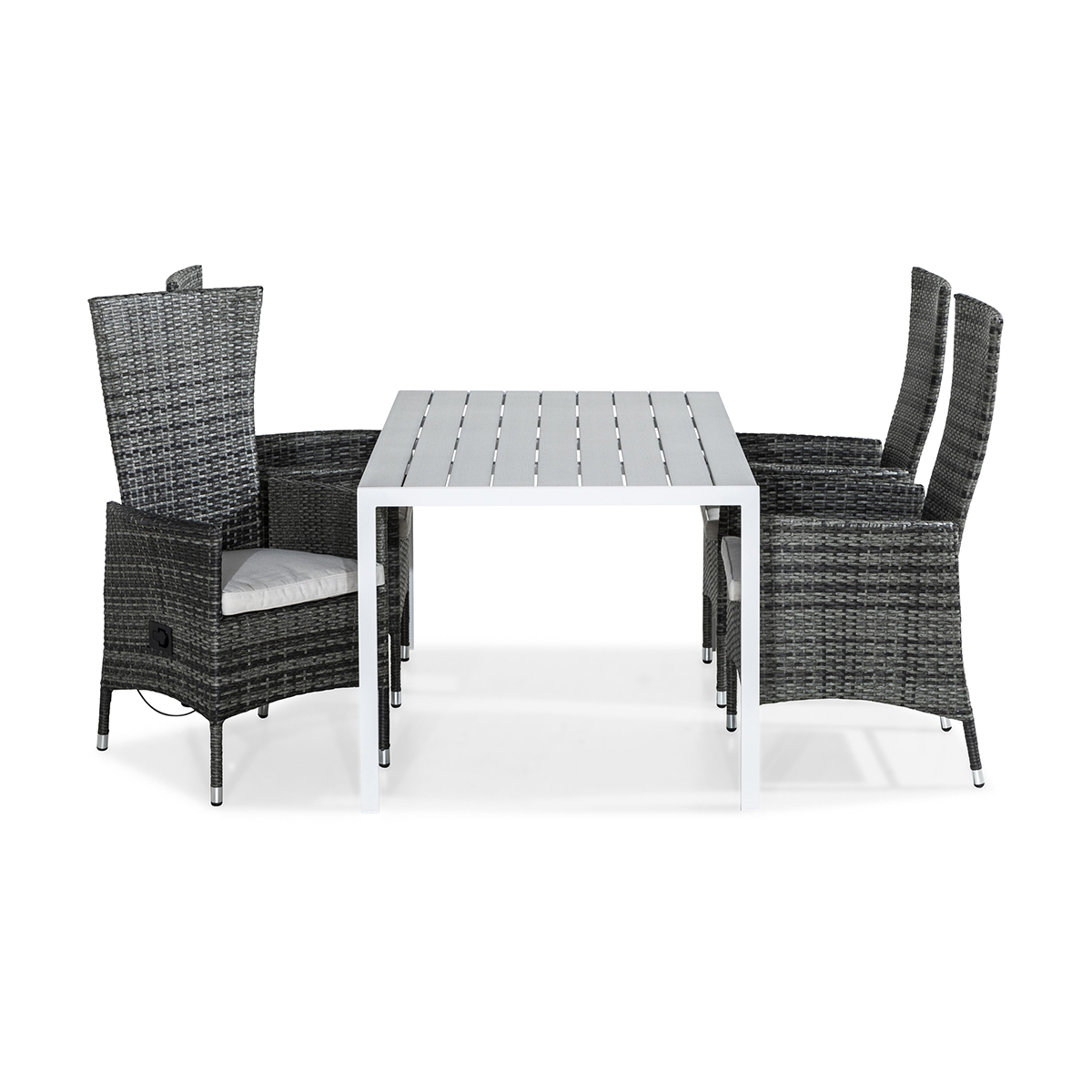 Trädgårdsgrupp Comfort Garden Tunis Matgrupp Utomhus 150x90 + 4 Jenny Fåtölj Ställbar m Dyna