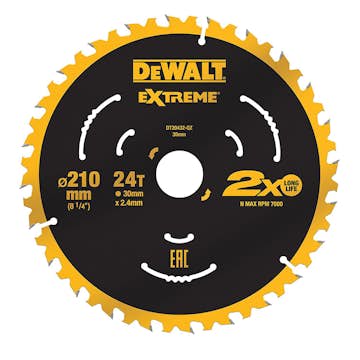 Cirkelsågklinga Dewalt DT20432 Extreme 210X30 mm
