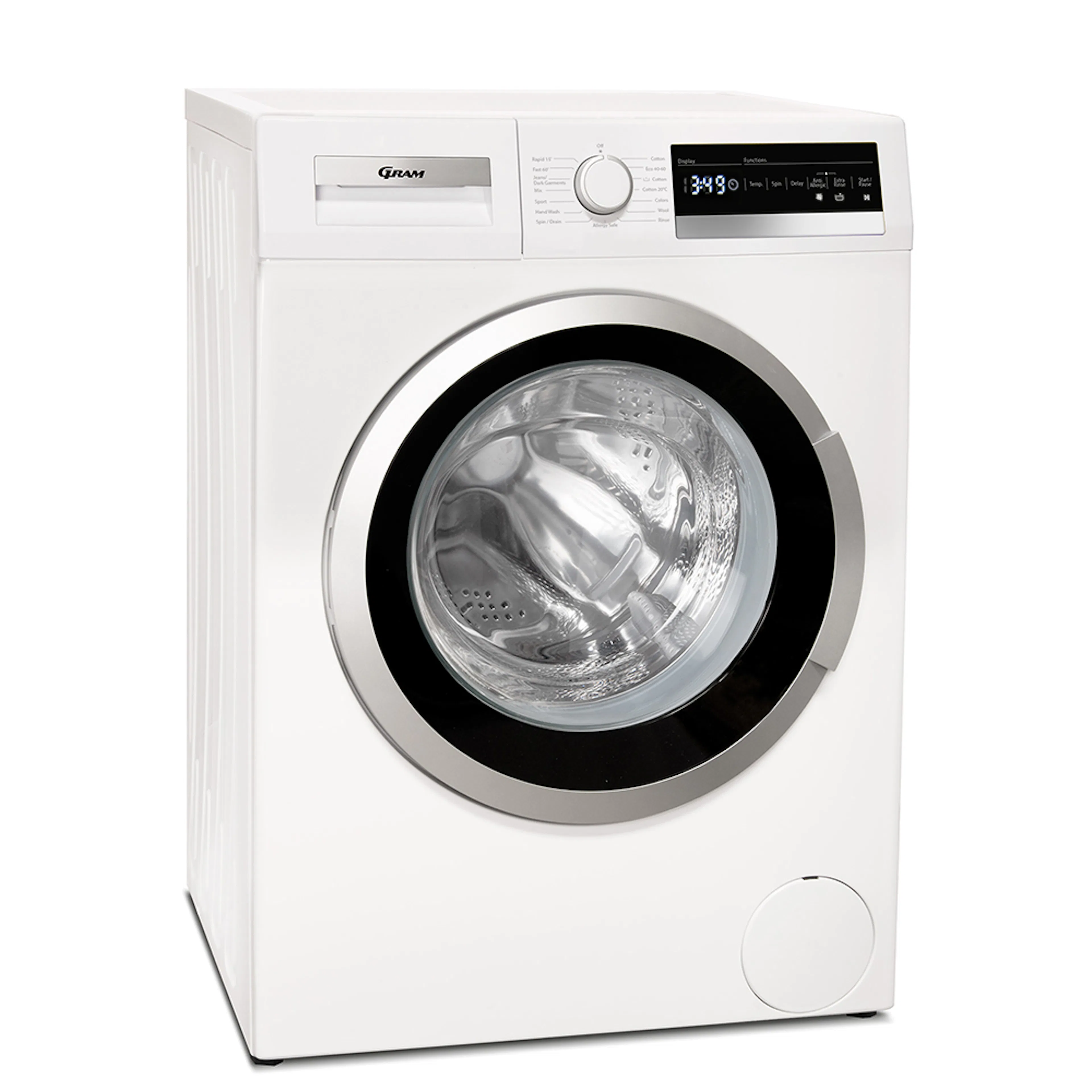 Frontmatad Tvättmaskin GRAM WDE 71814-92 med Kapacitet 8 kg och Anti-Allergi Funktion