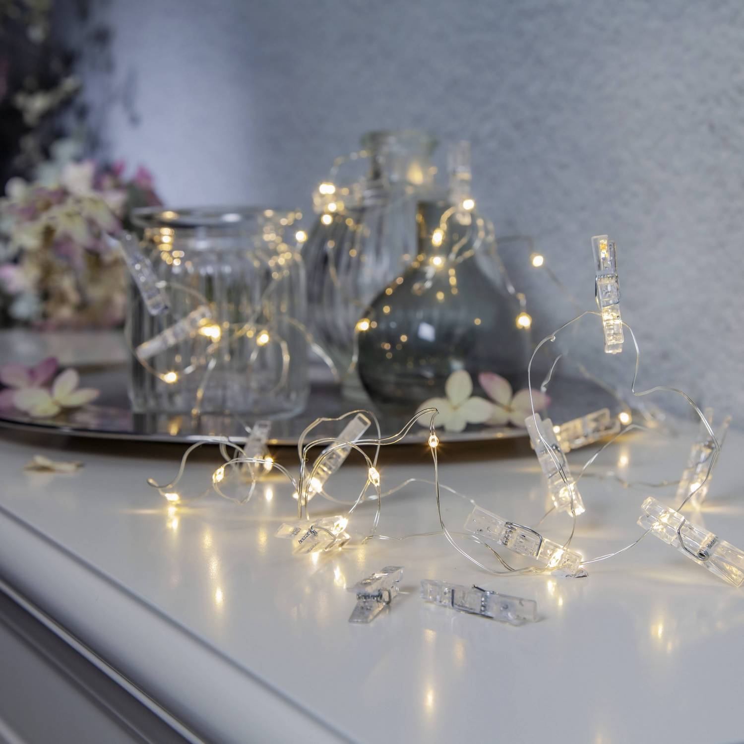 Ljusslinga Star Trading Clippy driven LED-slinga med Klädnypor