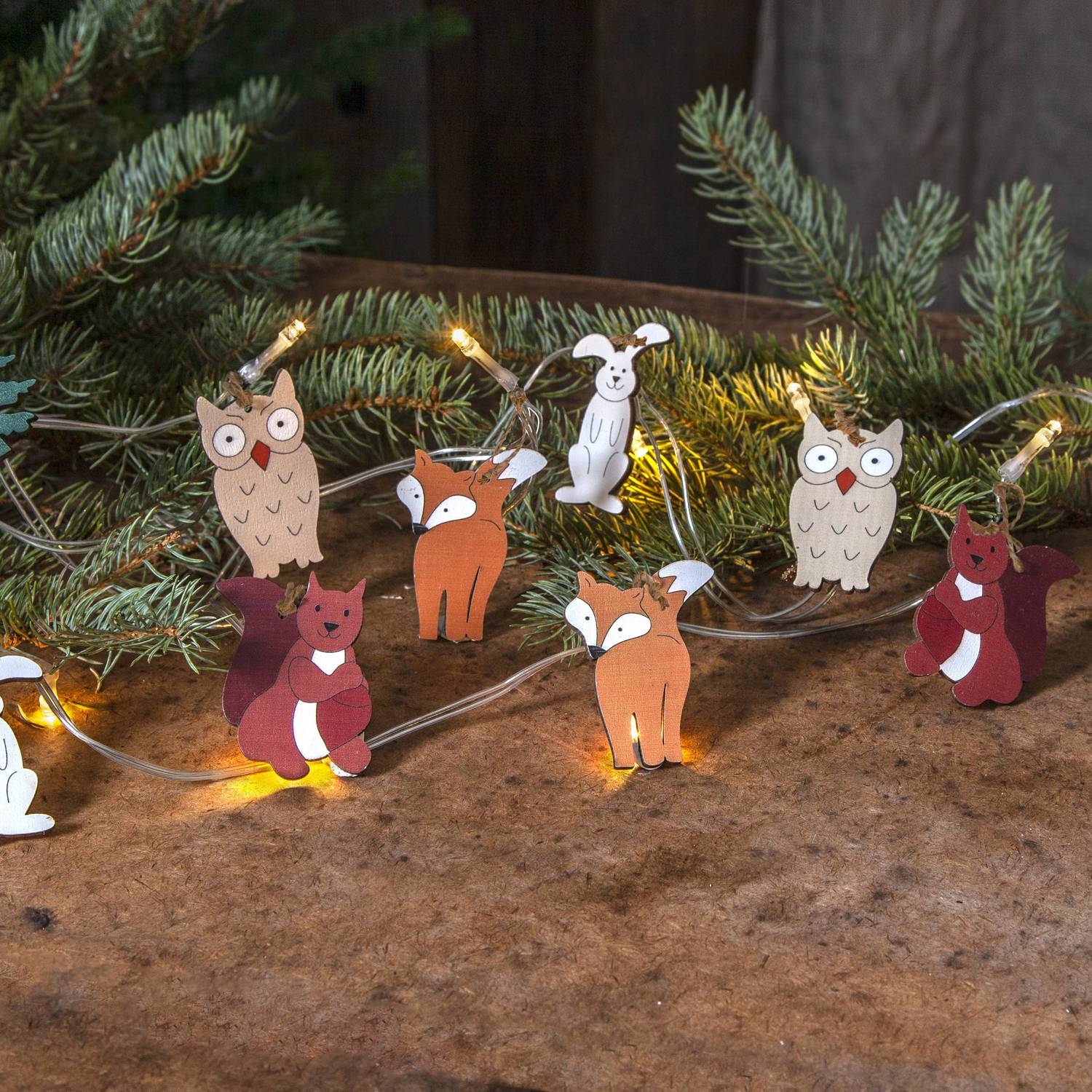 Ljusslinga Star Trading Forest Friends LED Batteridriven