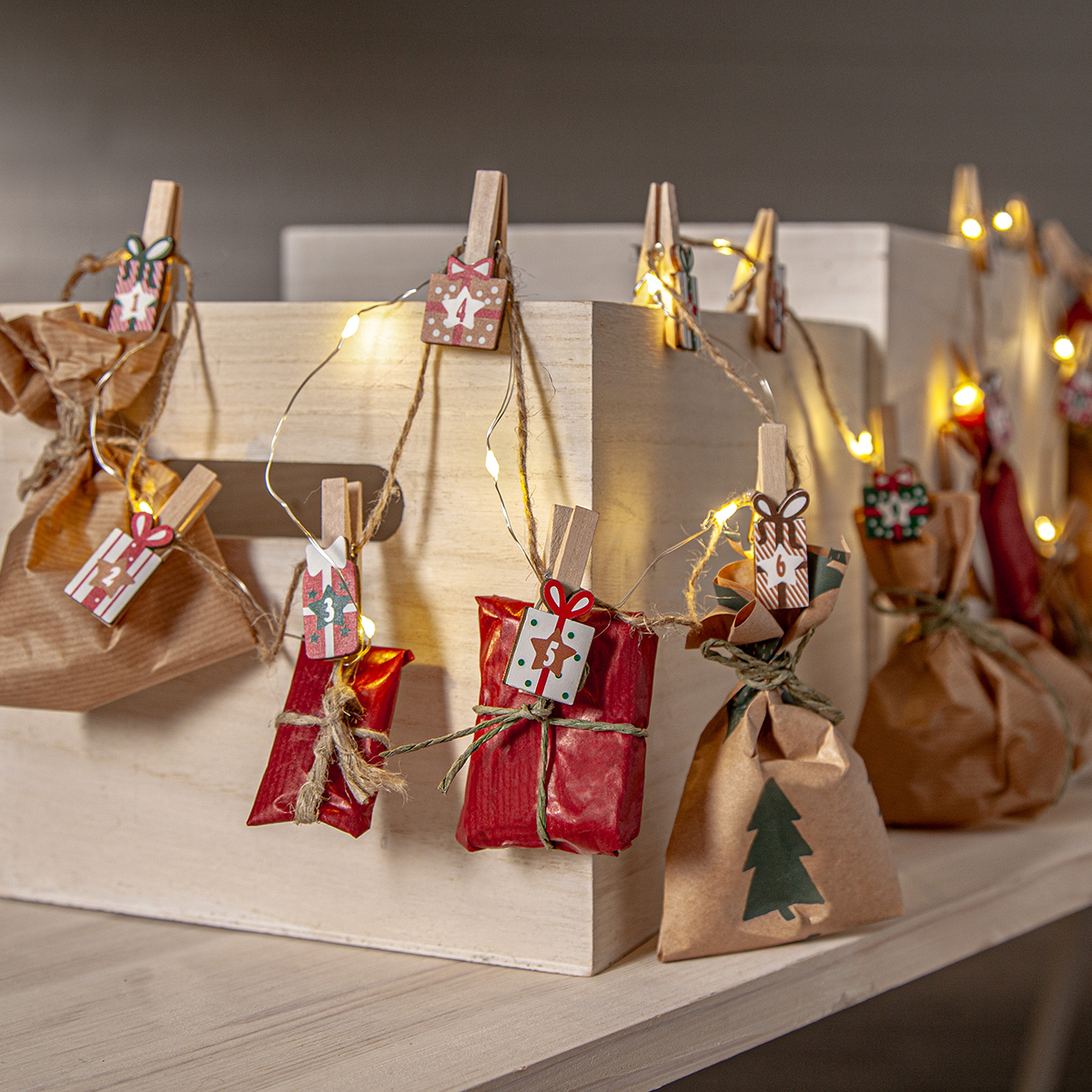 Ljusslinga Star Trading Clippy Advent LED Batteridriven