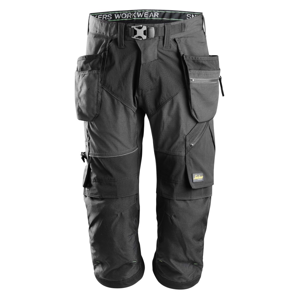 Piratbyxa Snickers Workwear FlexiWork HF Storlek: 52 , Färg: Steel grey\Black