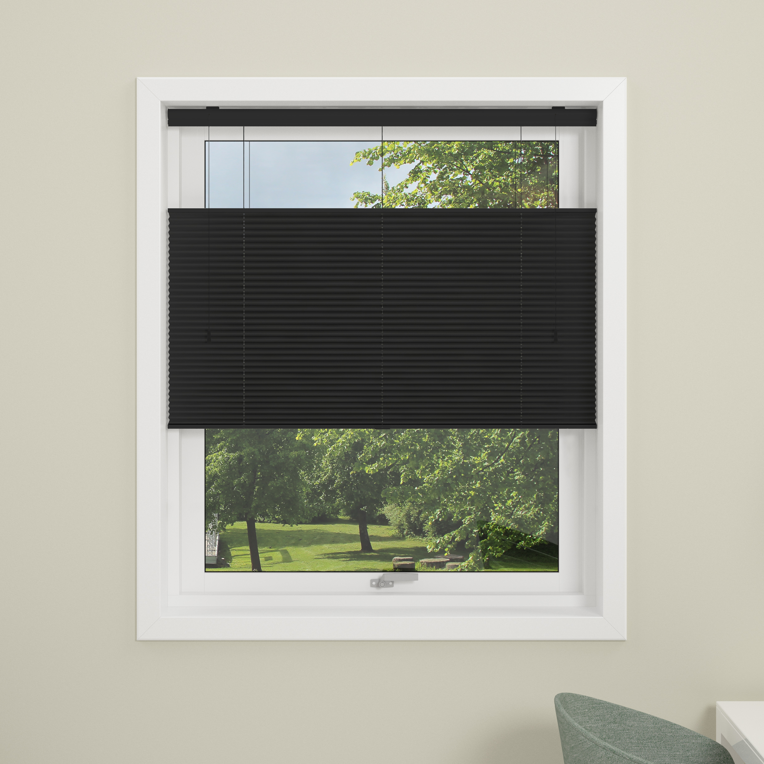 Plisségardin Debel Touch Split Ljusavskärmande