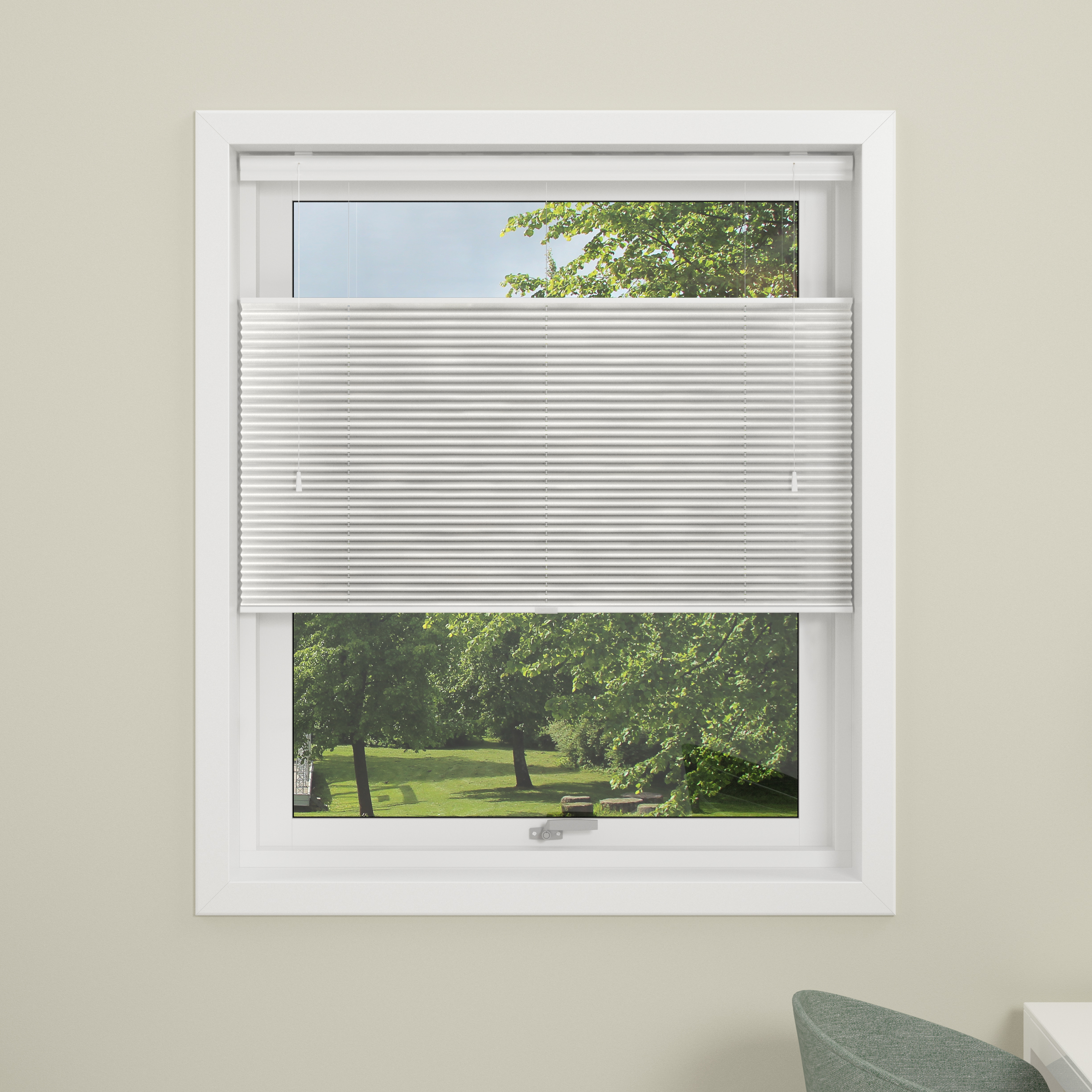 Plisségardin Debel Touch Split Ljusavskärmande