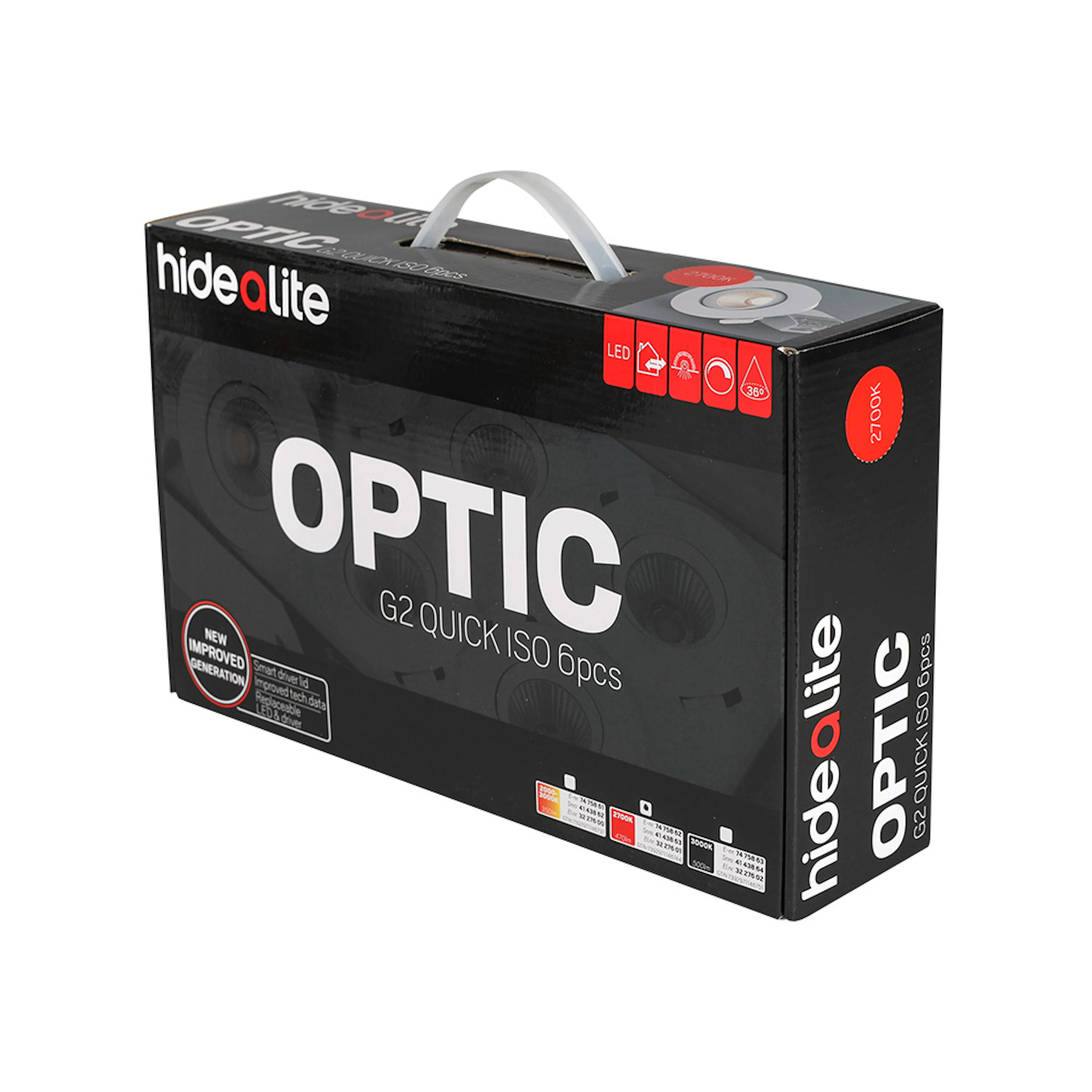 Downlight Hide-a-lite Optic G2 Q ISO 6p LED Vit 927 Dimbar