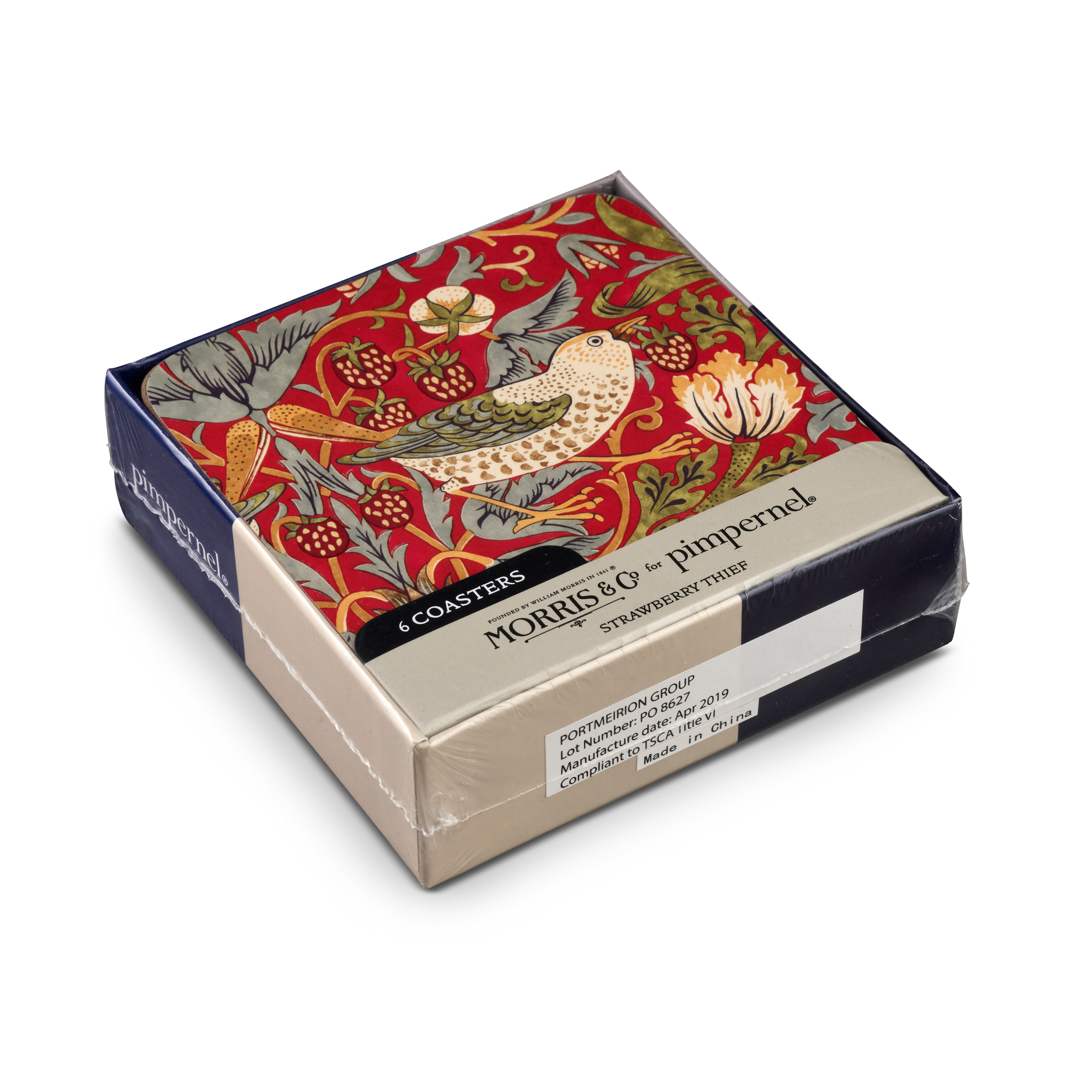 Glasunderlägg Pimpernel Strawberry Thief 6-pack