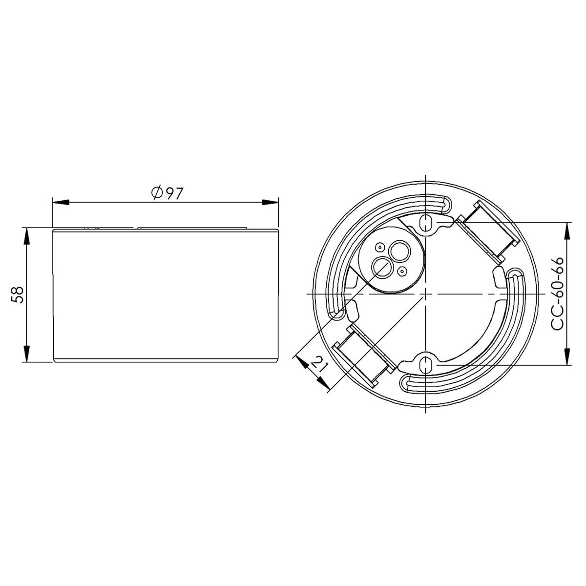 Vägg-/Taklampa Ifö Electric Sockel 84,5 Rak IP54 LED