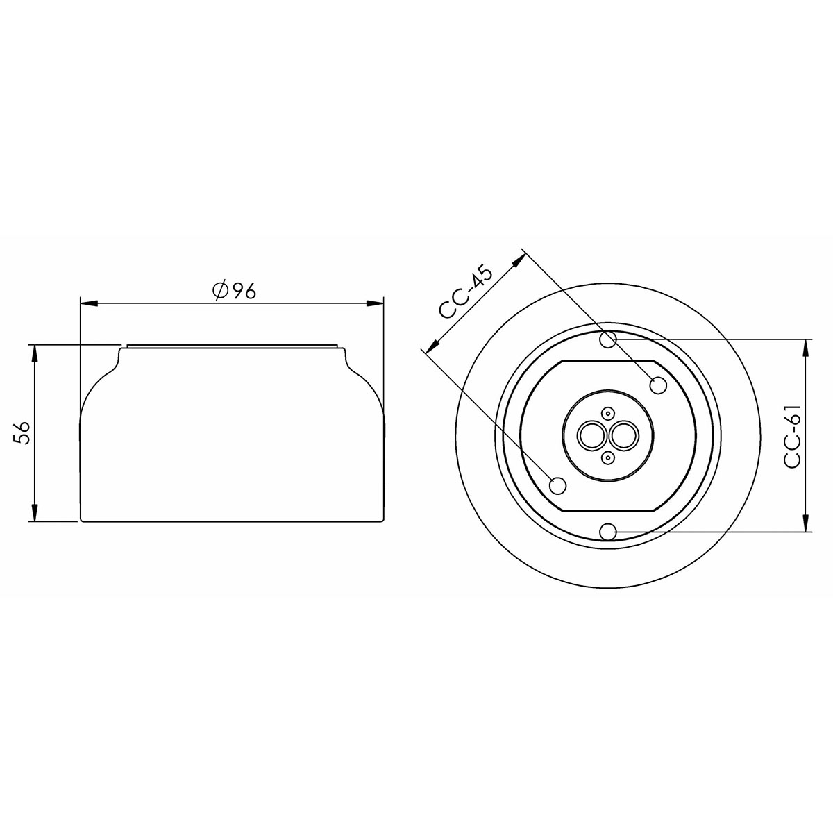 Vägg-/Taklampa Ifö Electric Sockel Ohm 84,5 Rak IP44 LED