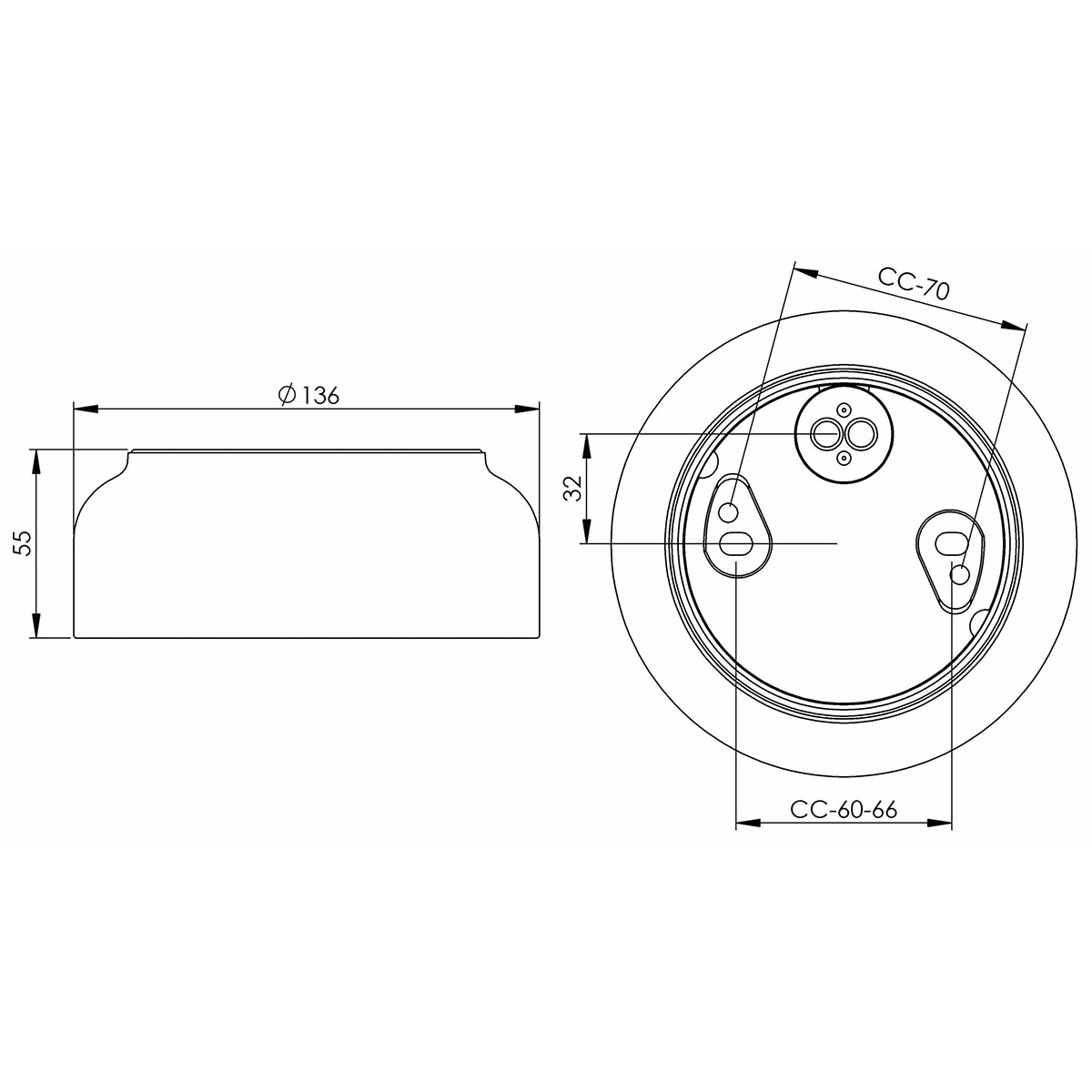 Vägg-/Taklampa Ifö Electric Sockel Ohm 123,5 Rak IP44 LED