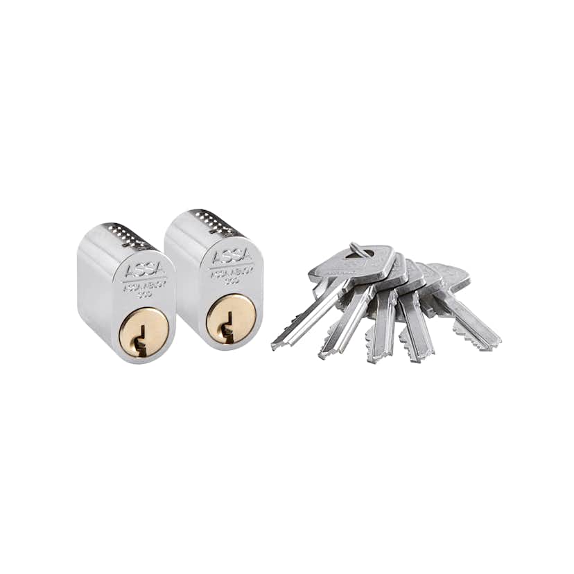 Cylinder ASSA Abloy 0301 Lika Låsning 2st Lika Låsning