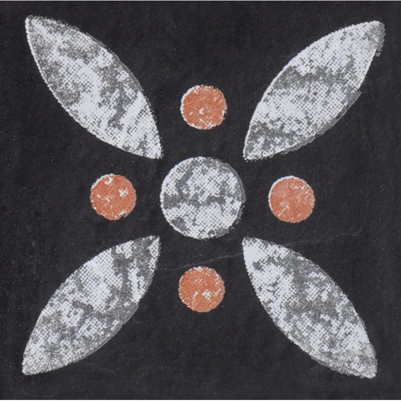 Klinker Konradssons Le Crete Terra Svart Blomma Tozz 5x5 cm