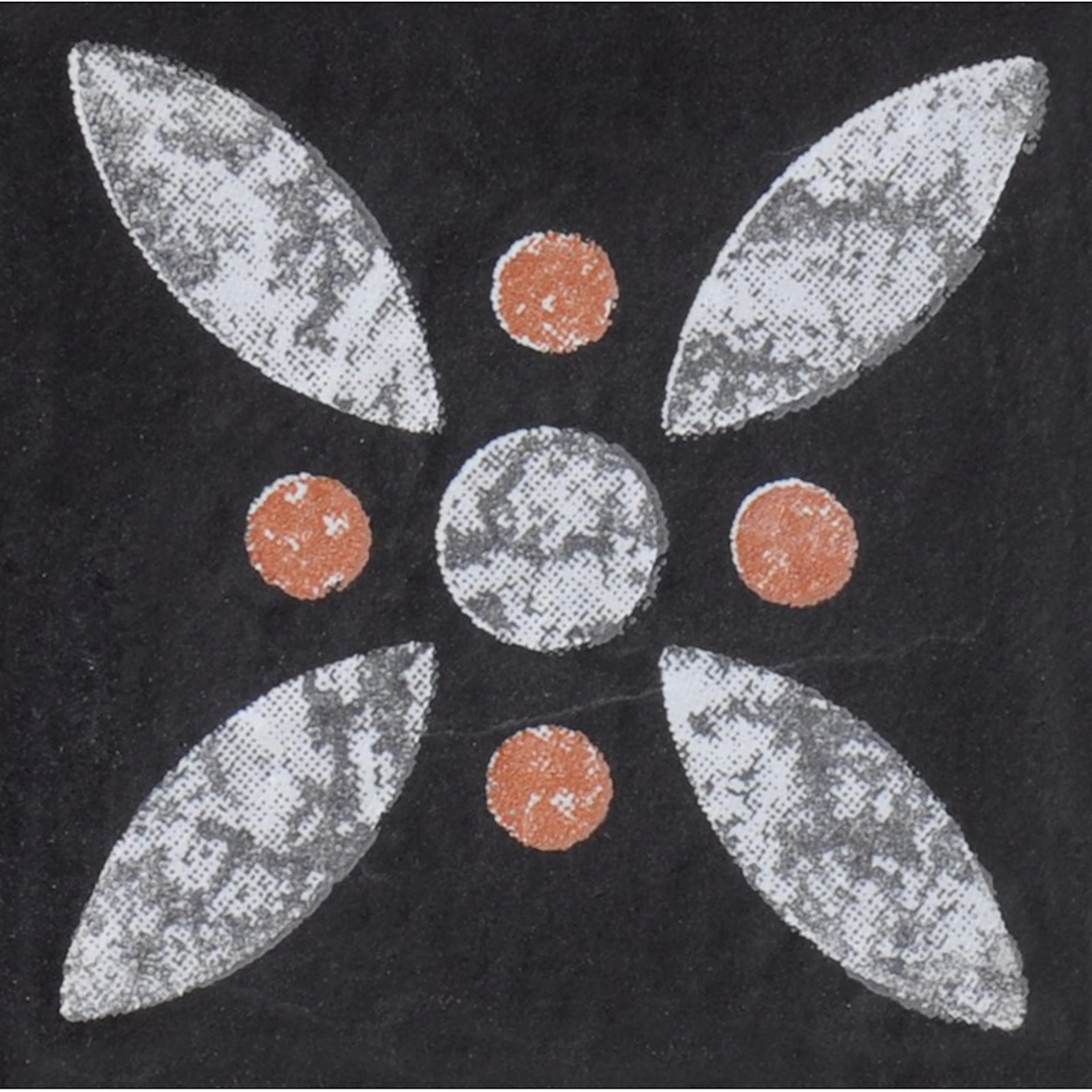 Klinker Konradssons Le Crete Terra Svart Blomma Tozz 5x5 cm