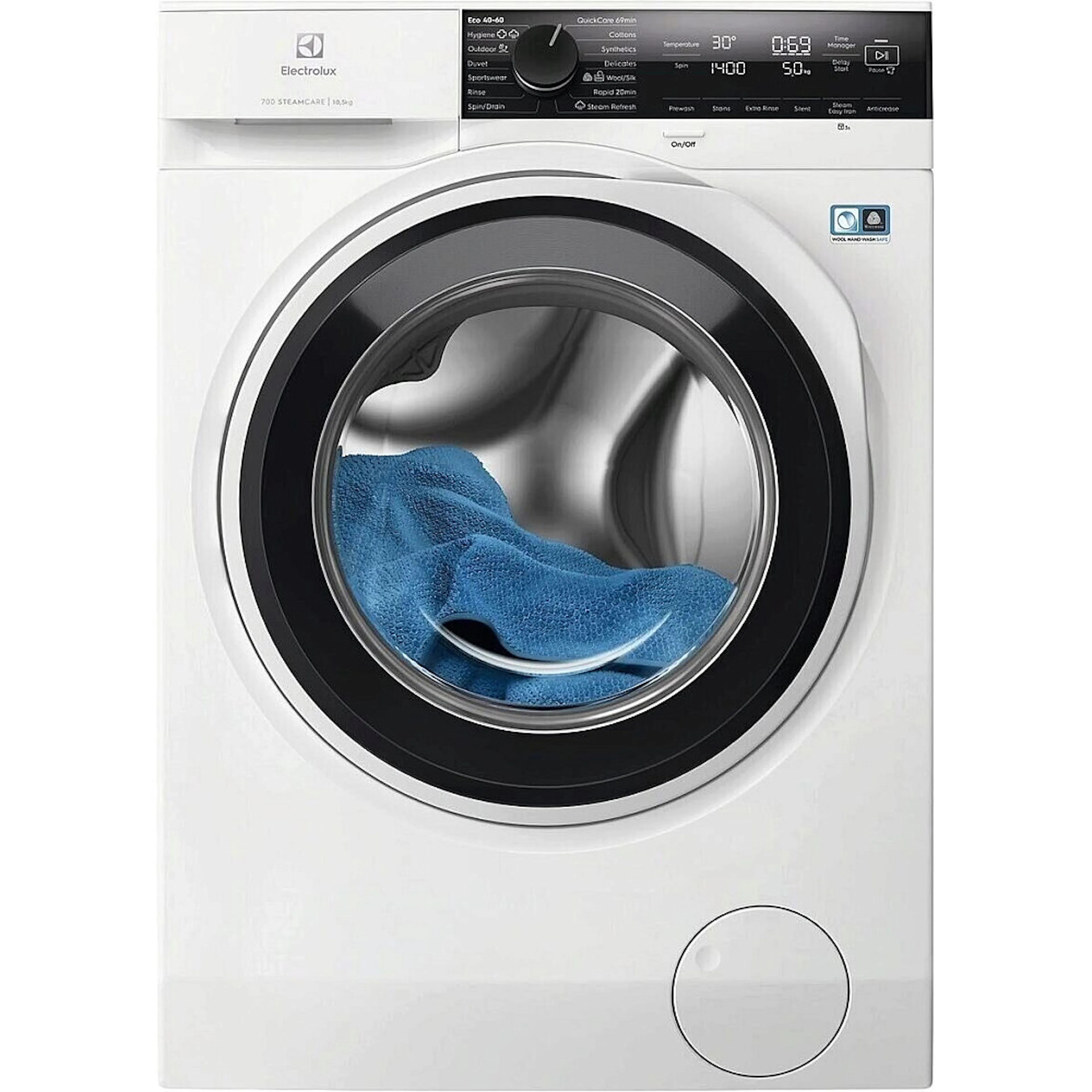 Frontmatad Tvättmaskin Electrolux SteamCare EFI743RX4R med QuickCare och SensiCare+