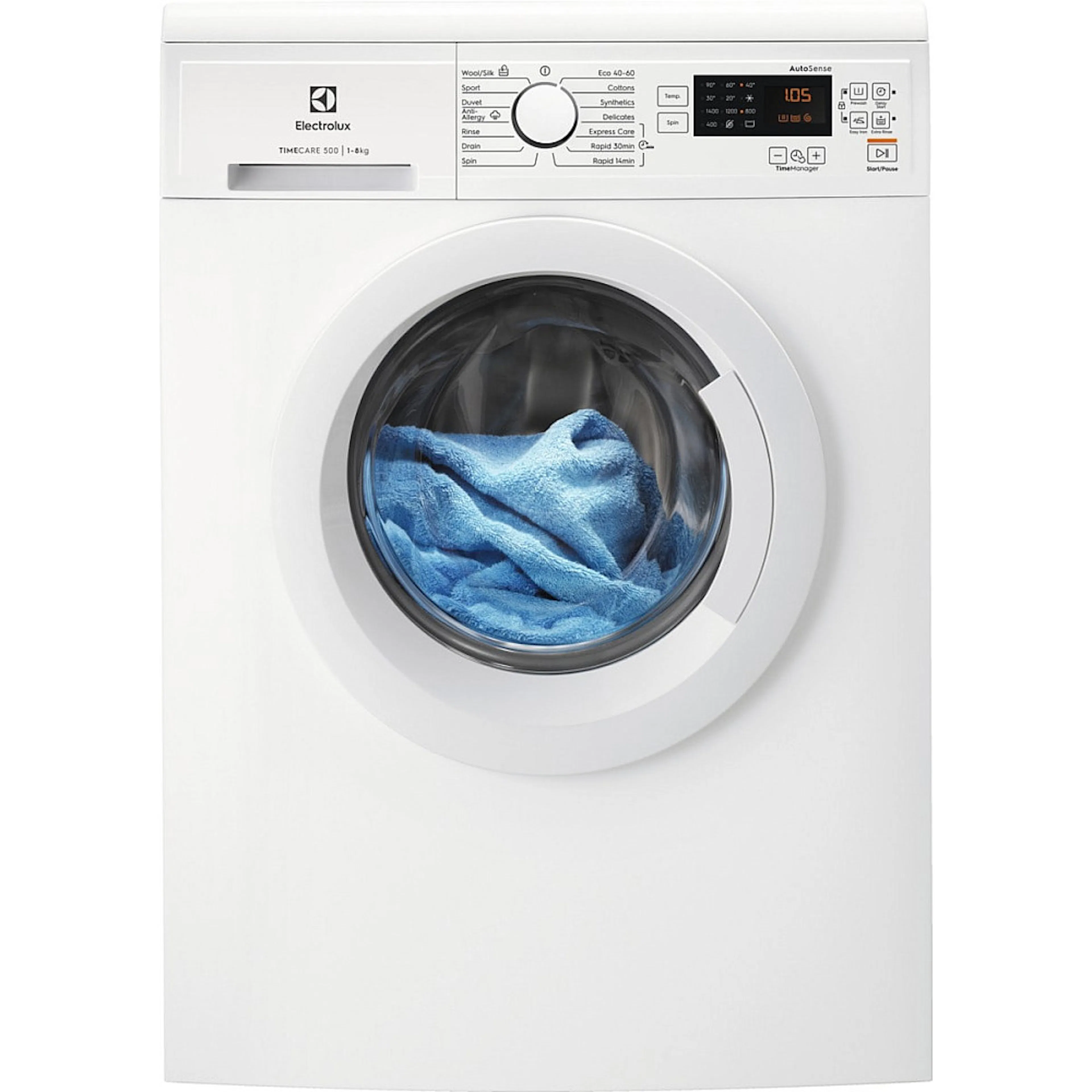Frontmatad Tvättmaskin Electrolux TimeCare EW2F3048D2 med Invertermotor och Anti-Allergiprogram