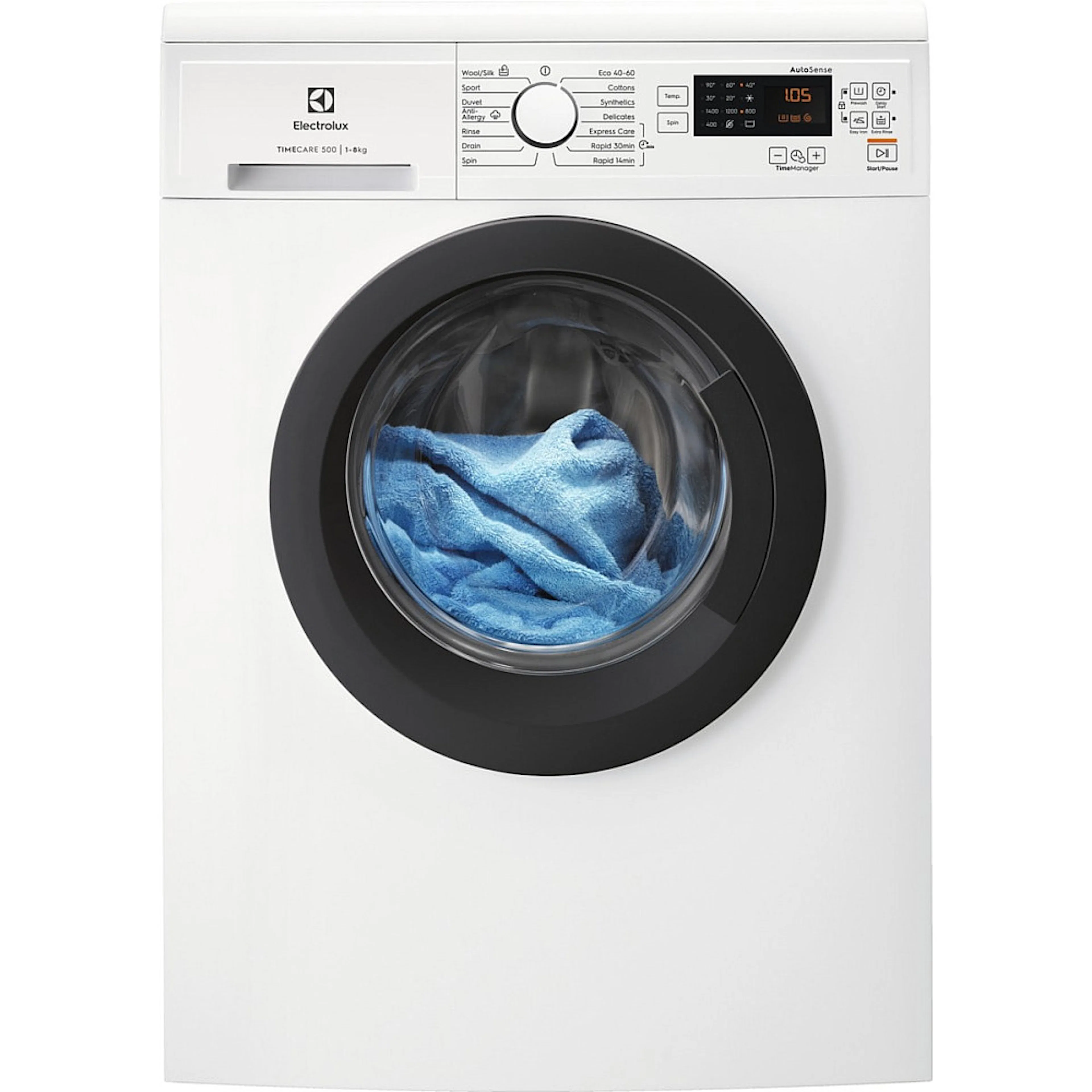 Frontmatad Tvättmaskin Electrolux TimeCare EW2F3148P1 med TimeManager och Soft Drum