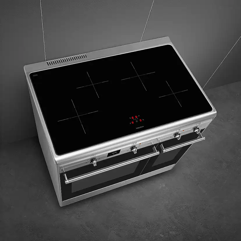 Induktionsspis Smeg - CX92IM, Rostfri med Dubbelugn