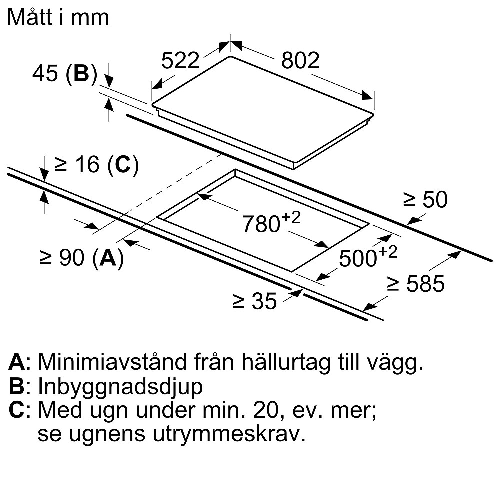 Glaskeramikhäll Siemens iQ300 ET81RBHA1D med Dubbla Kokzoner