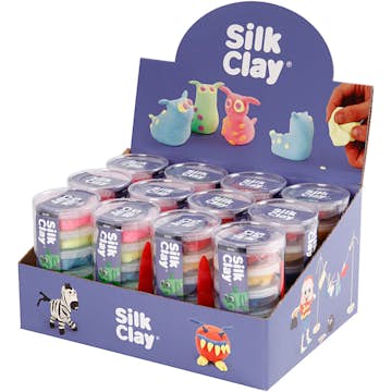 Silk Clay Creativ Company Neonfärger Standardfärger 12 Set/1 Förp