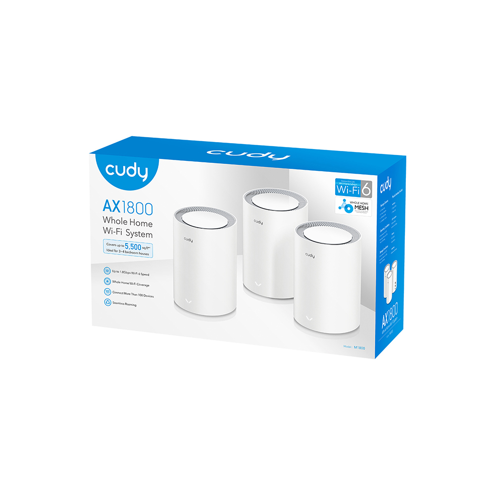 Mesh Solution Cudy M1800 3-pk AX1800 Gigabit Wi-Fi 6 2.5G