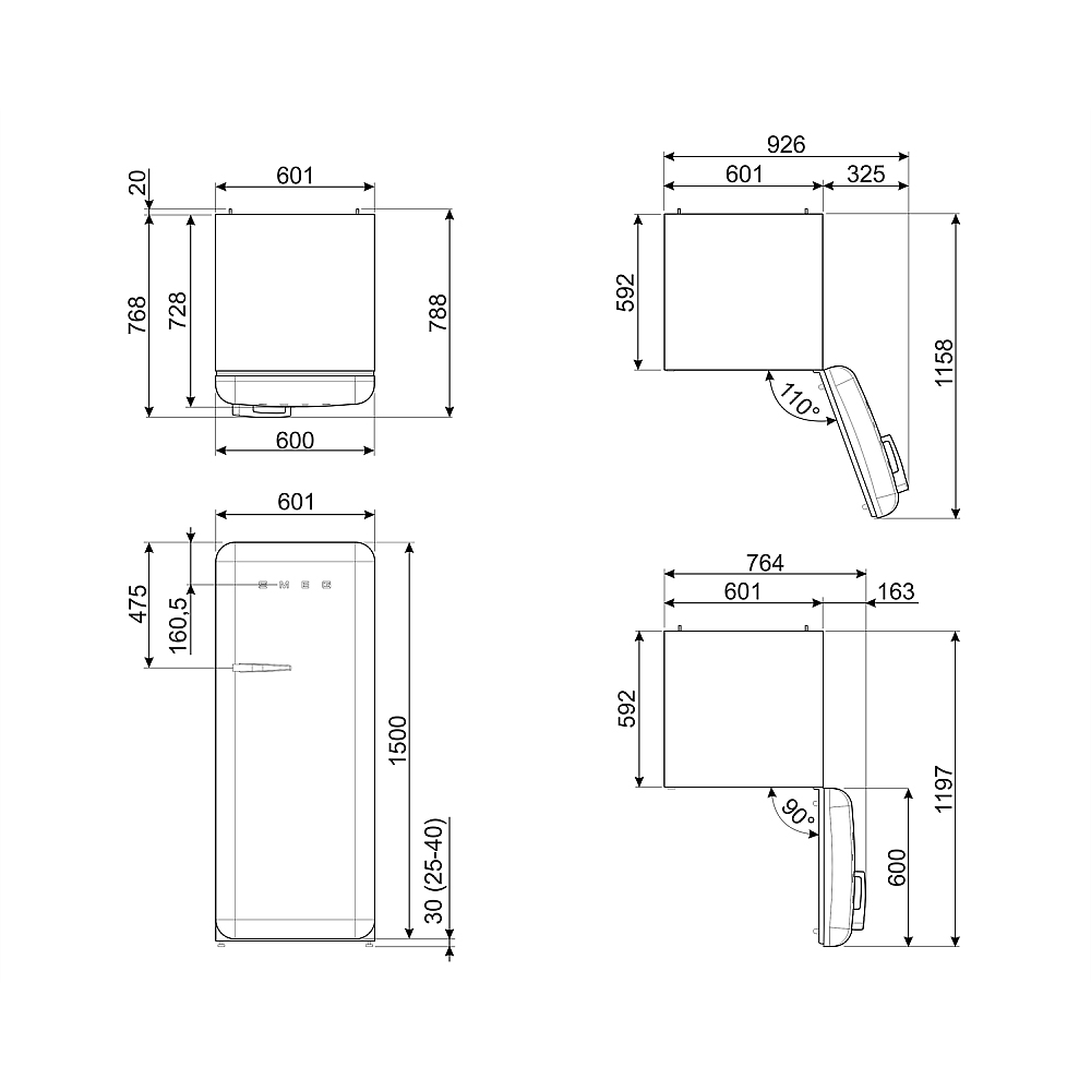 Kylskåp med frysfack Smeg FAB28RPK6 Rosa 50's Style