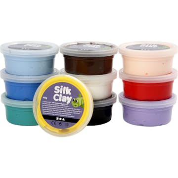 Silk Clay Creativ Company Mixade Färger 10x40 g/1 Förp