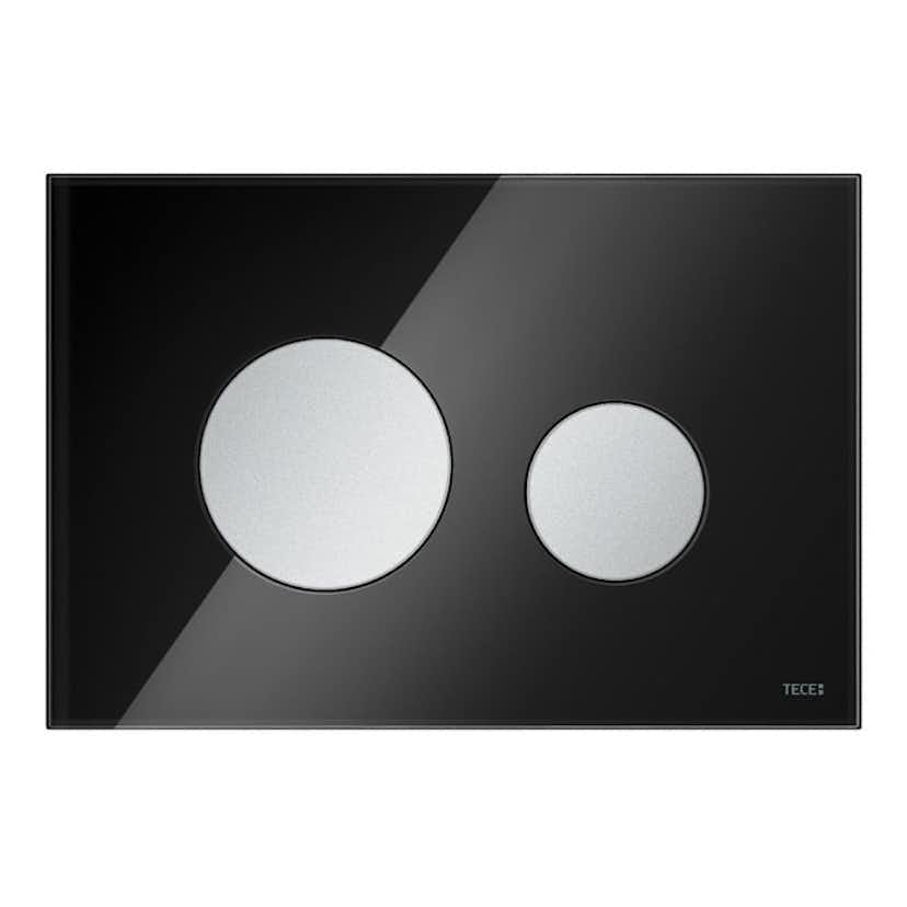 Spolknapp TECE Loop Glas Svart/Mattförkromad