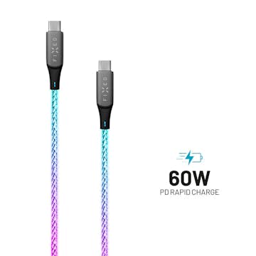 Kabel Fixed RGB LED 60W USB-C/C Fibre Cable 1.2m Multicolor