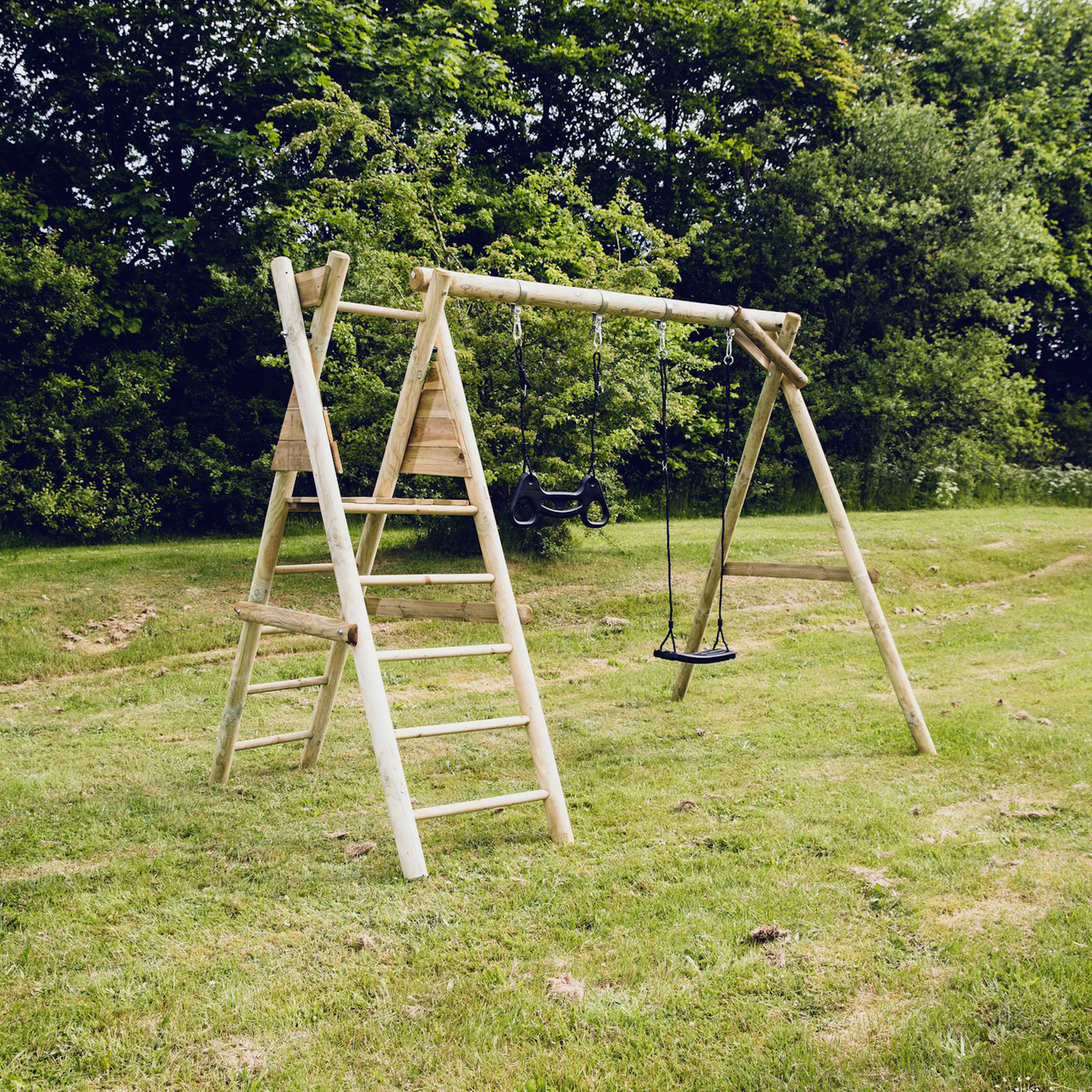 Gungställning Nordic Play Svart Gunga & Trapets
