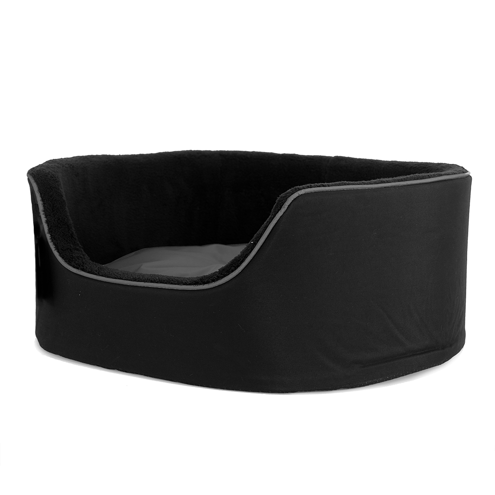 Hundbädd Dogman Buddy Med Hög Kant 70x53x25 cm, L, Svart