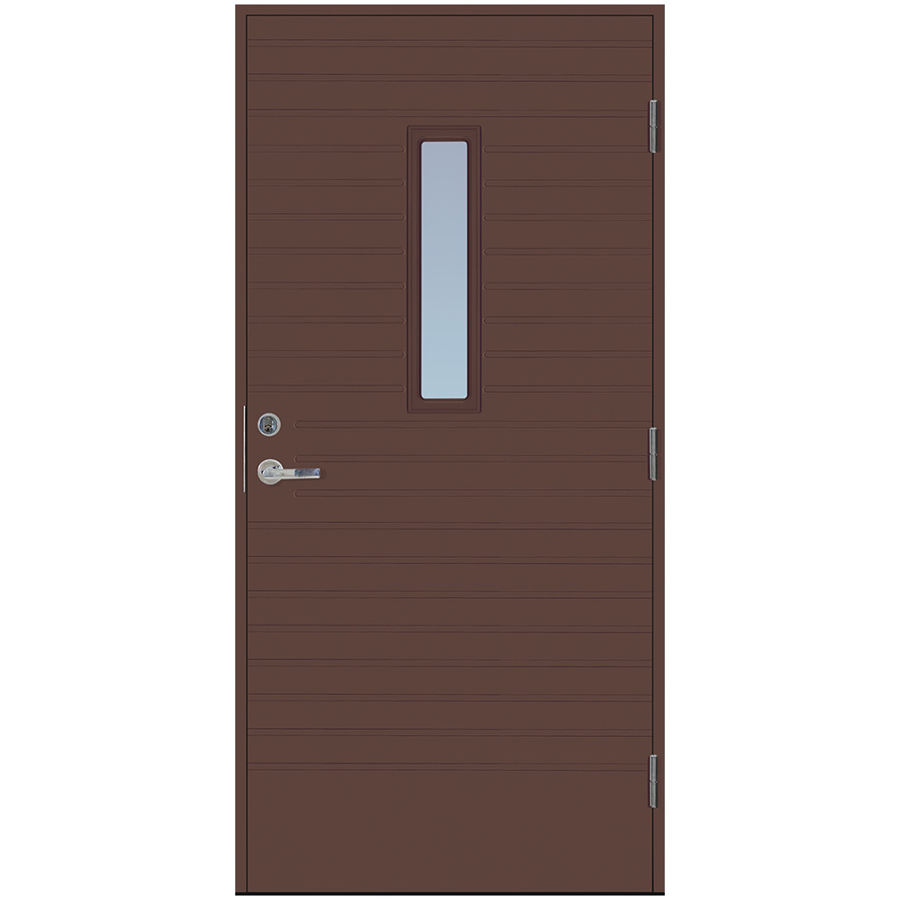 Ytterdörr Scandidoor Kvinta BxH: 100x210 cm, S-7010-Y70R, Brun, Höger, Frostat glas