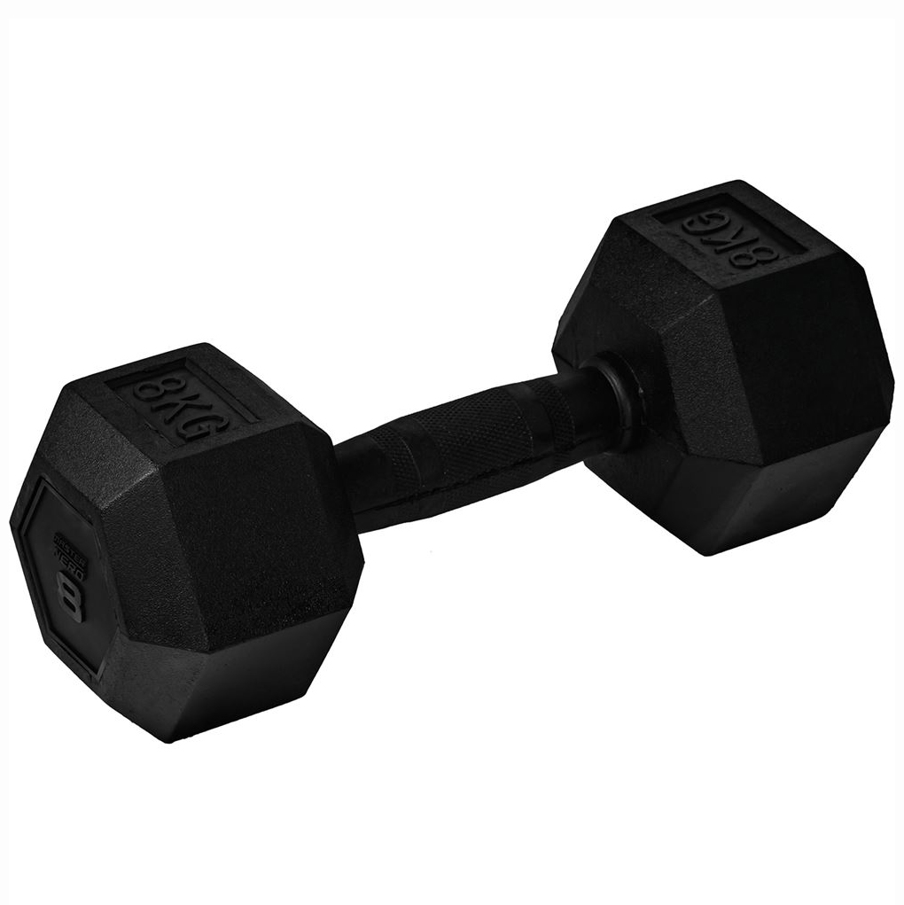 Hexhantel Master Fitness Gummiklädda för Bättre Grepp