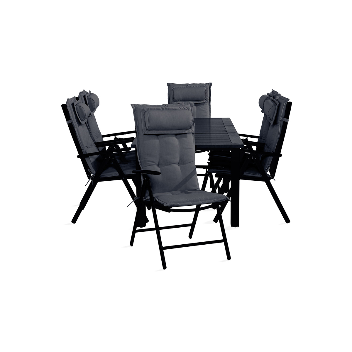 Trädgårdsgrupp Comfort Garden Monaco Matgrupp Utomhus 90x152-210 + 6 Maggie Positionsstol m Dyna