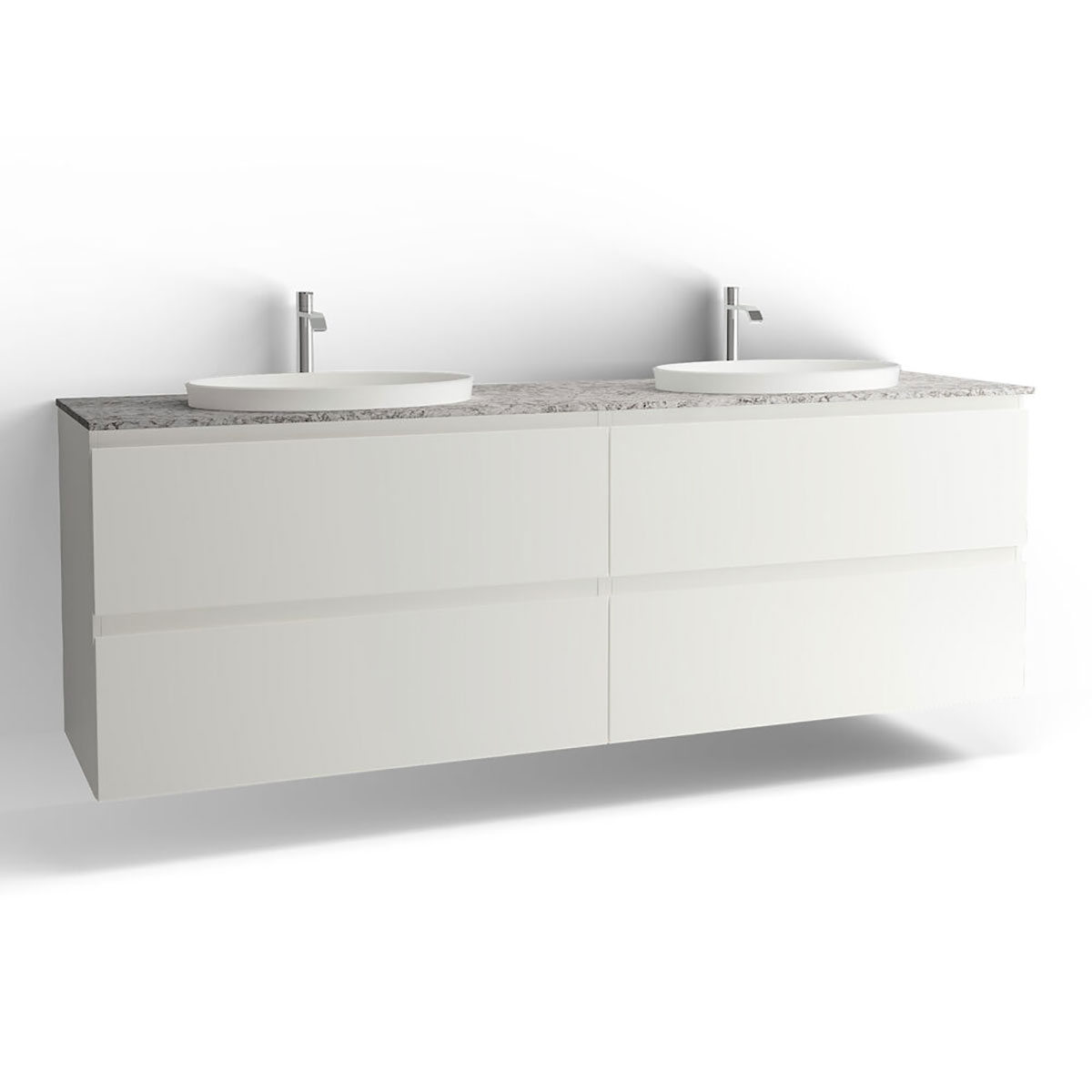 Tvättställsskåp Vedum Flow 2000 Dubbel med 4 Lådor