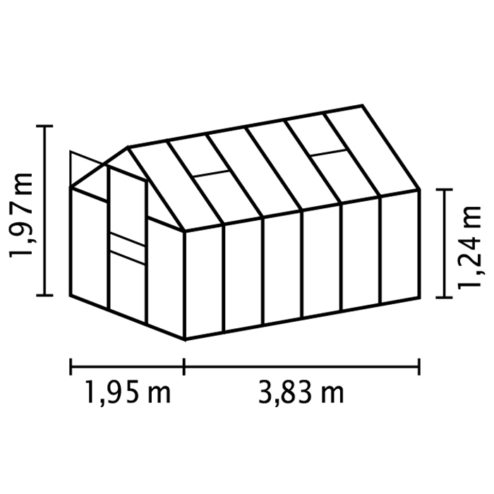 Växthus Vitavia Venus med Sockel 7,5 kvm