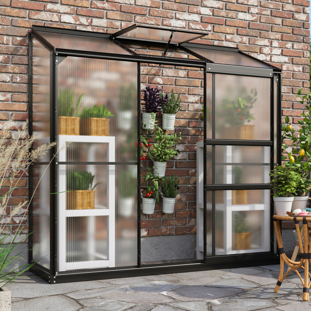 Växthus Vitavia Ida 1300 4mm Polykarbonat Med Sockel Plast Växthus