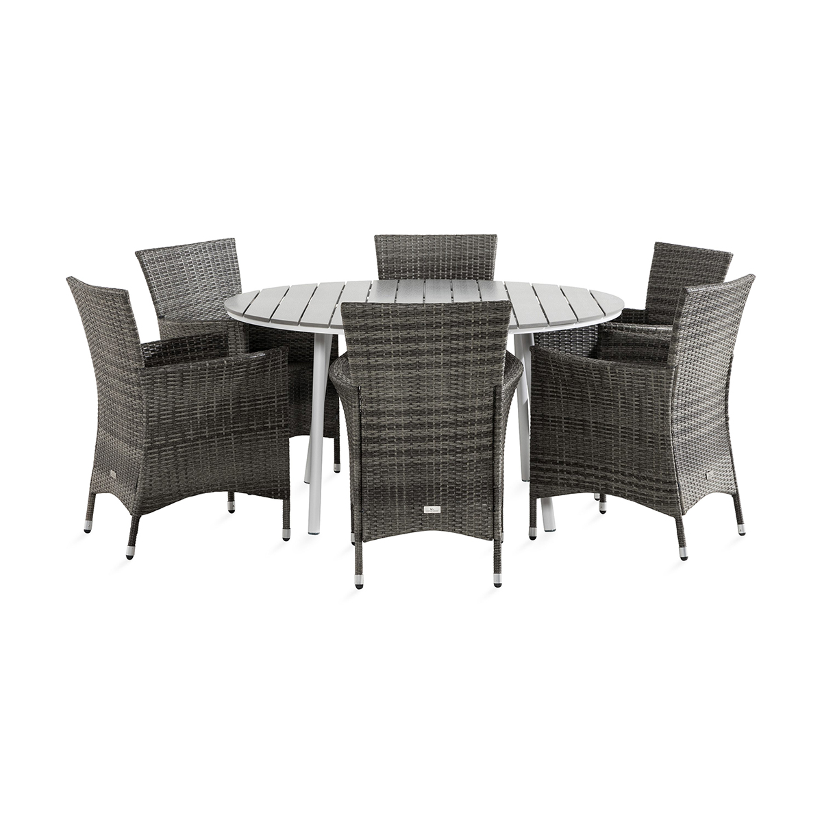 Trädgårdsgrupp Comfort Garden Tunis Matgrupp Utomhus 140 Rund + 6 Thor Fåtölj