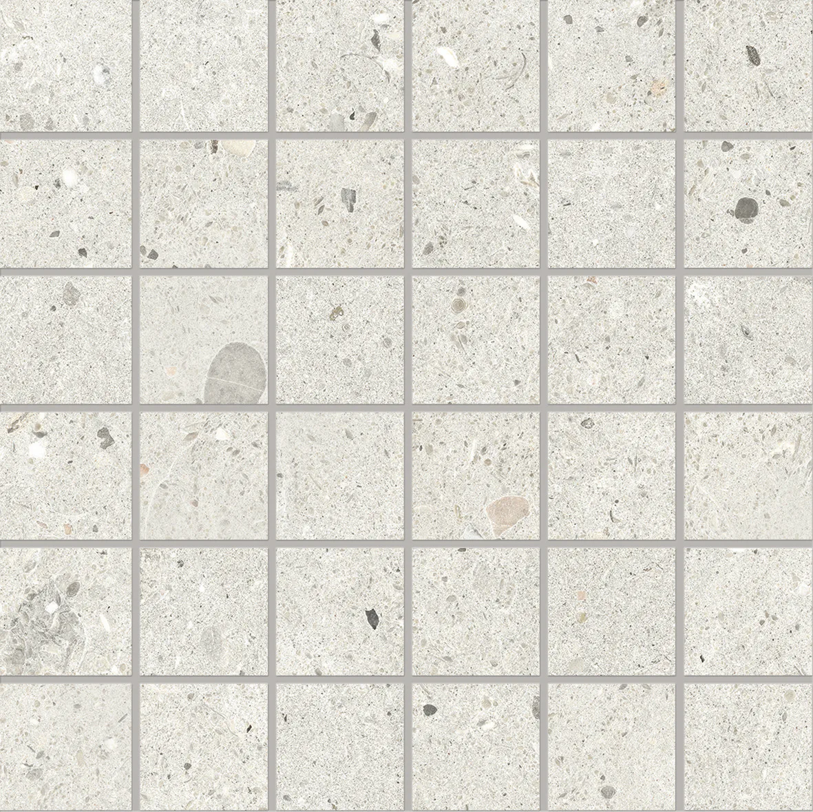 Mosaik Lhådös Slite ljusgrå mosaik 5x5 cm