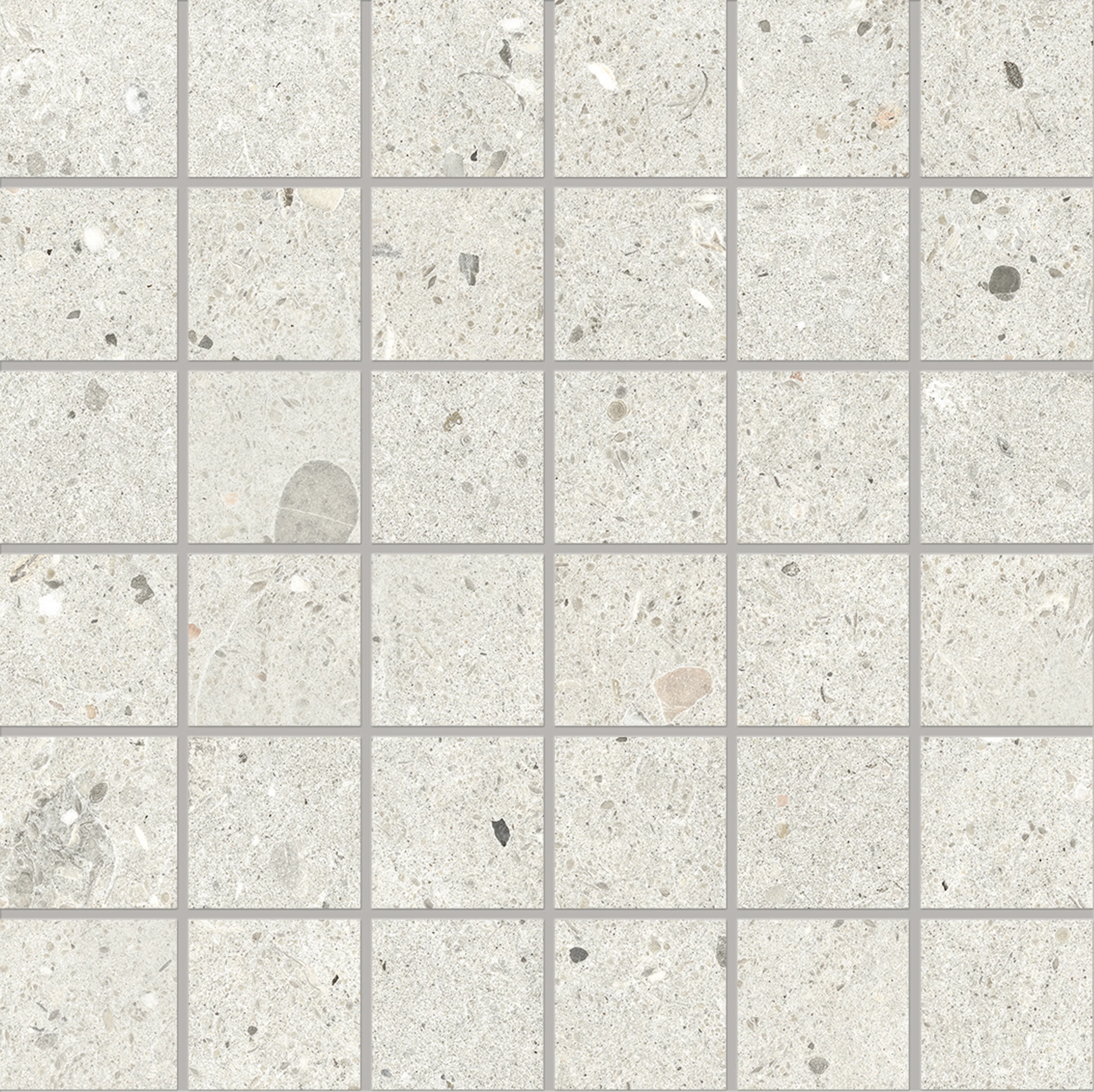 Mosaik Lhådös Slite ljusgrå mosaik 5x5 cm