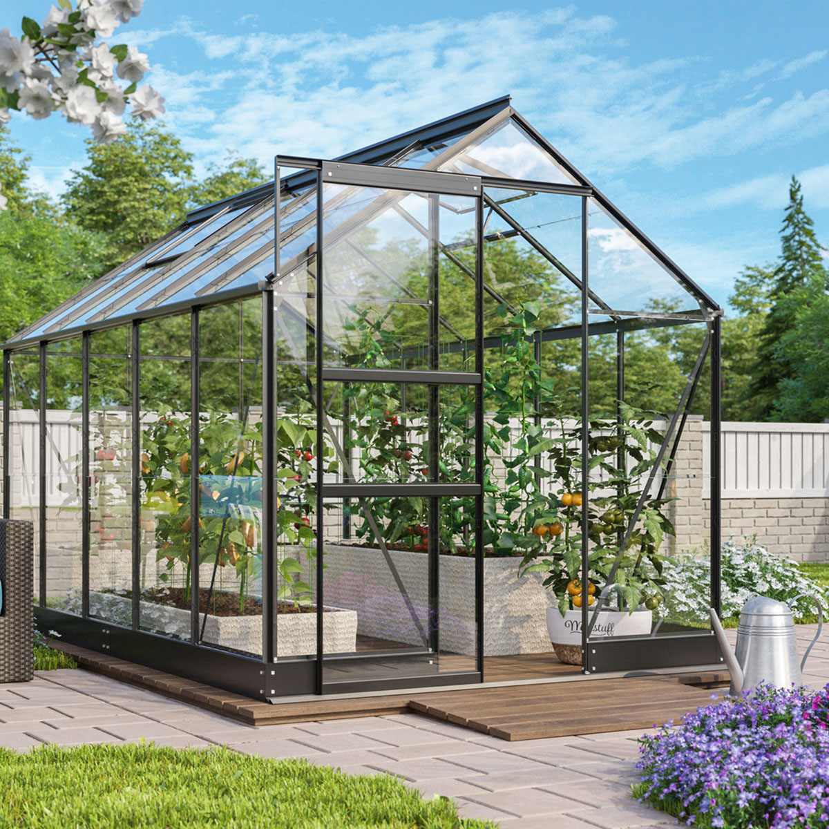 Växthus Vitavia Apollo Aluminium med Sockel