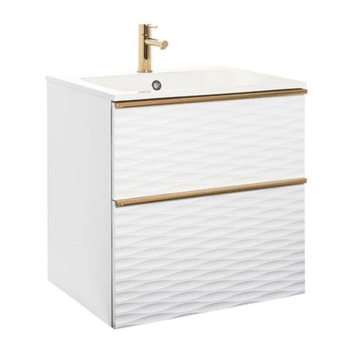 Tvättställsskåp Alterna Isella Aqua Wave med Ariella Mineralkomposit Tvättställ